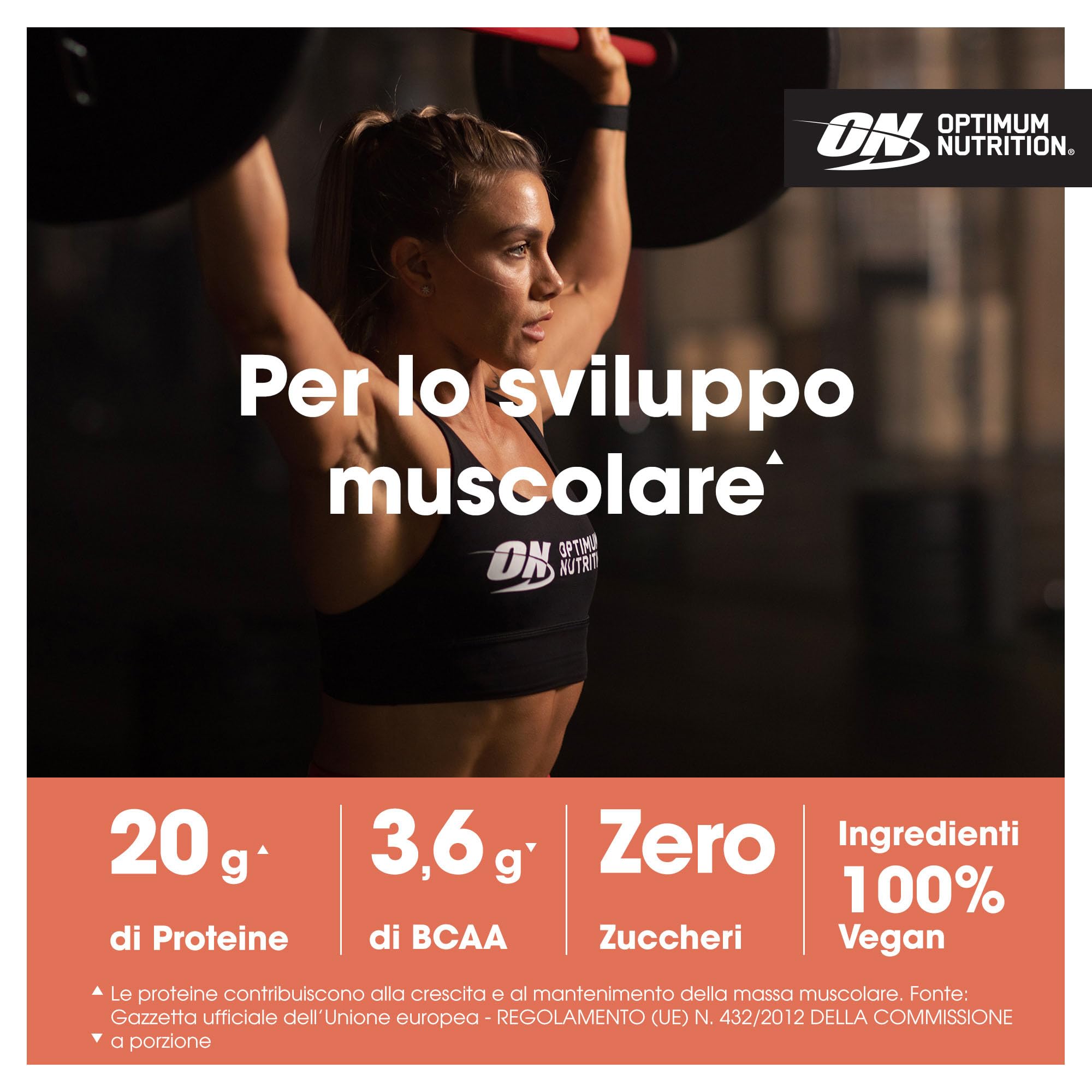 Optimum Nutrition Clear Protein 100% Proteine Vegetali Isolate in Polvere, Gusto Pesca Succosa, 280g, 10 Porzioni