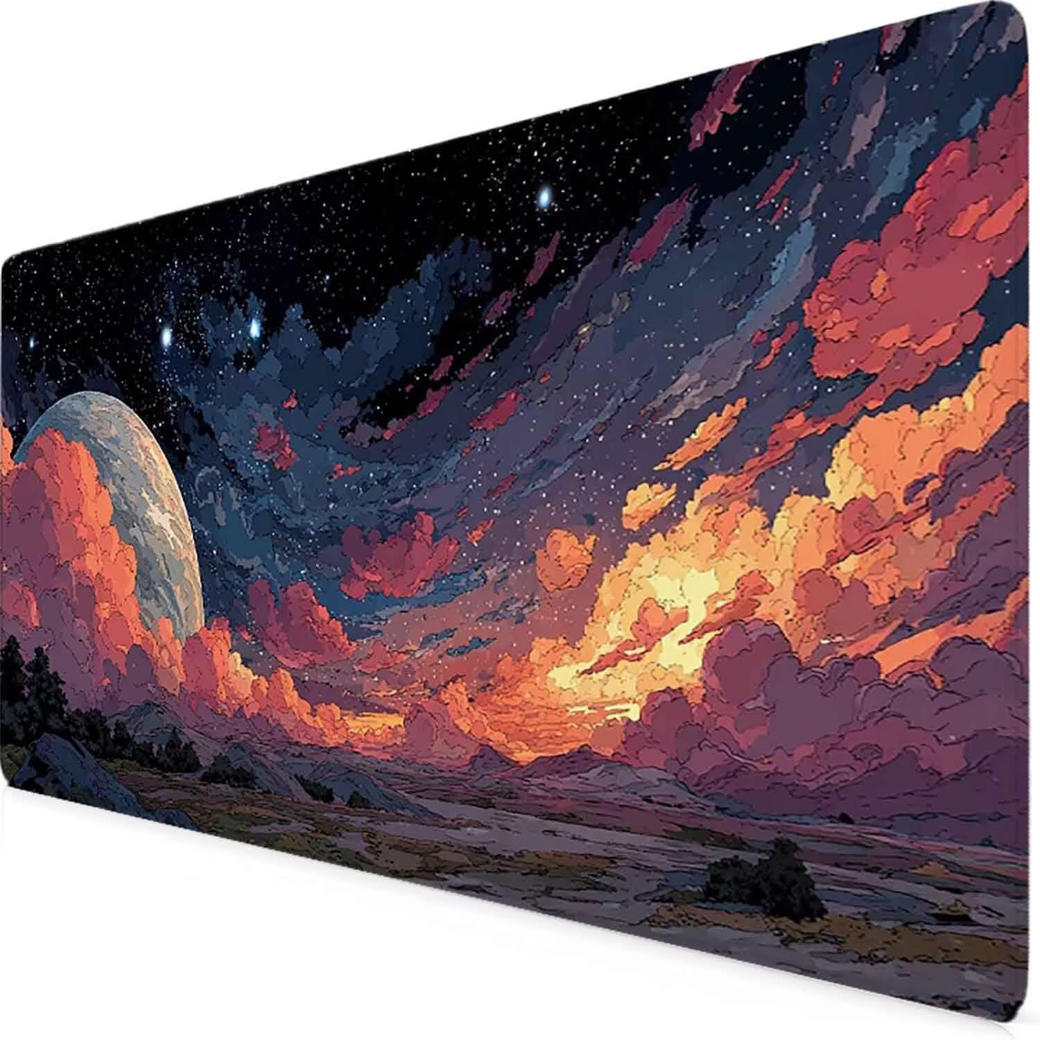 Kolorowa podkładka pod mysz krajobraz XXL podkładka pod mysz 1000 x 500 mm podkładka pod mysz ze zszytymi krawędziami i gumową podstawą antypoślizgowa podkładka pod mysz XXL do komputera, laptopa
