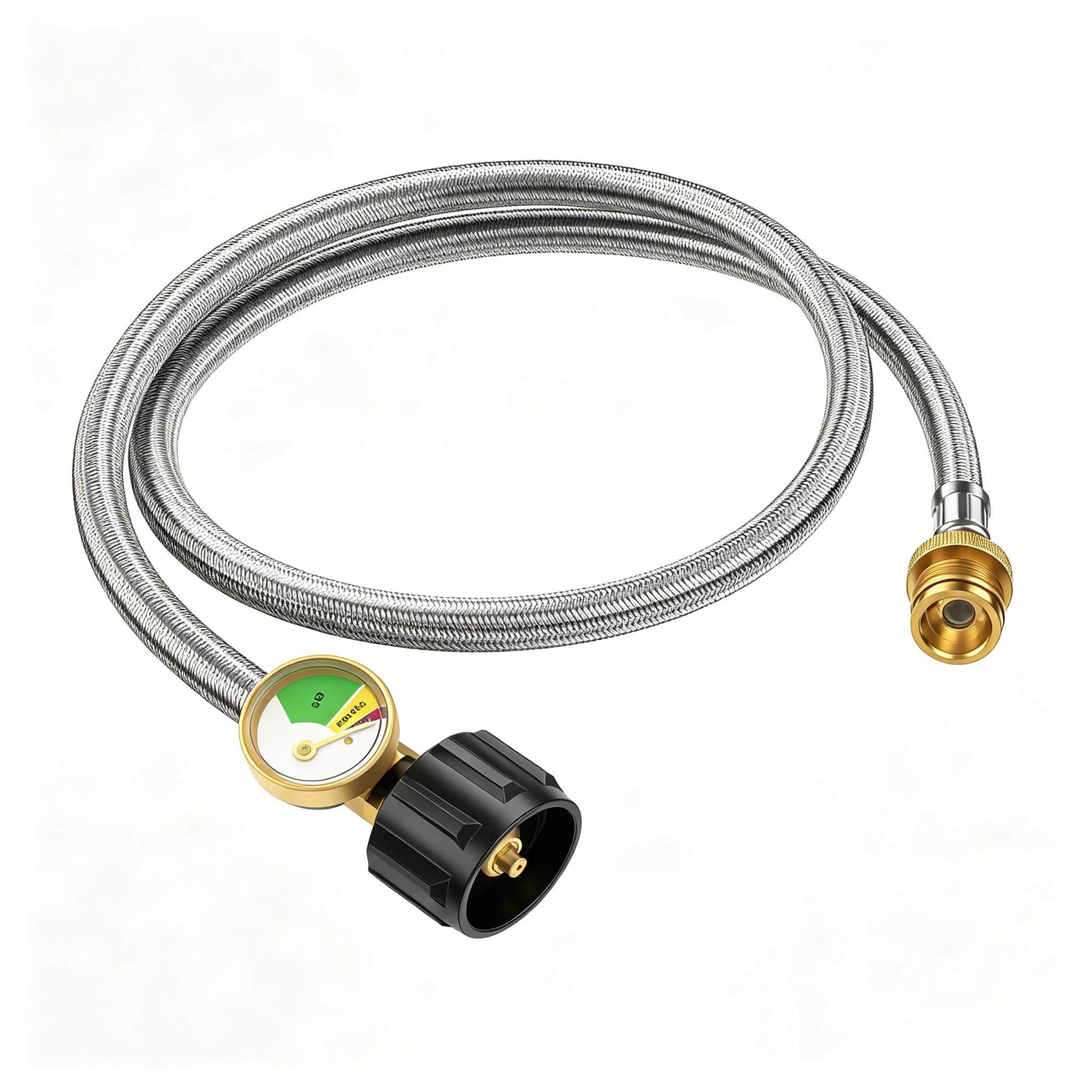 BeeGo 4-ft Propane Hose Adapter with Gauge
