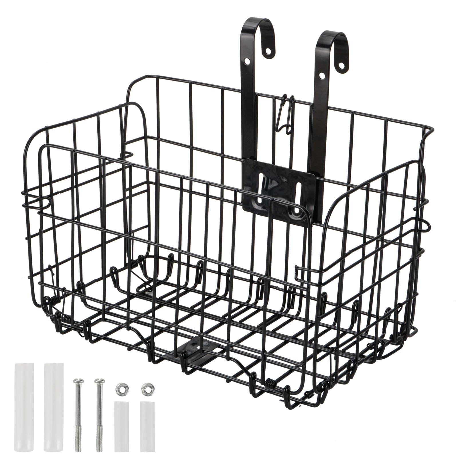 Folding Front Bike Basket, Cargo Basket for Bike, Removable Front Bag Rear Rack Hanging Bicycle Basket, Collapsible Bike Frame Baskets for Women's and Men's, Mountain Bike Accessories