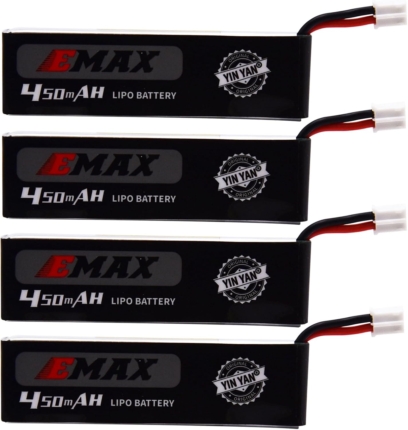 Blomiky 4 Pack 3.8V 450mAh Battery Suitable for Emax Tinyhwak RC Quadcopter Drone/E- MAX Battery 4