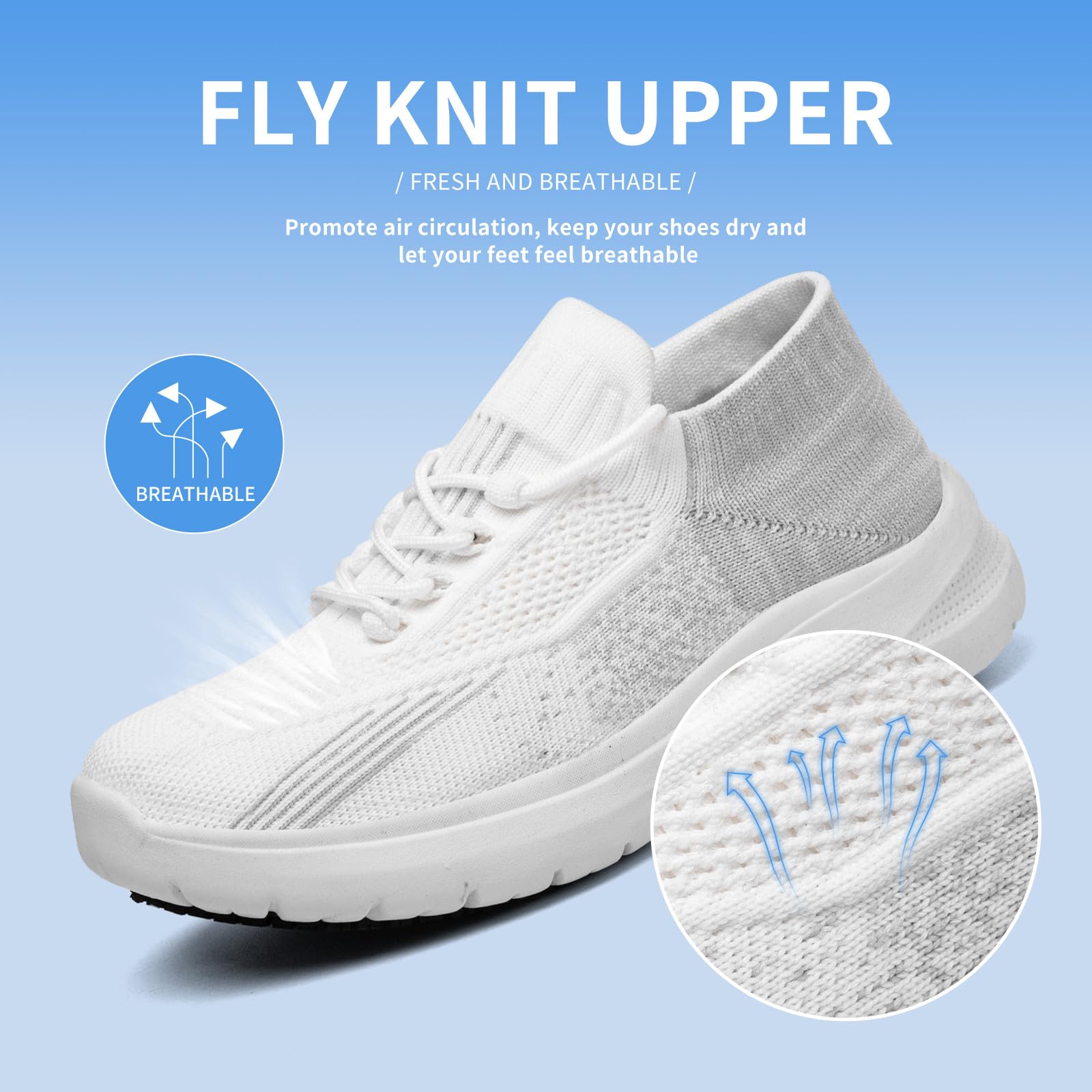 LMQLZHYC Non Slip Shoes for Women White Food Service, White Women's Non Slip Nursing Shoes, Comfortable, Breathable, and Wear-Resistant