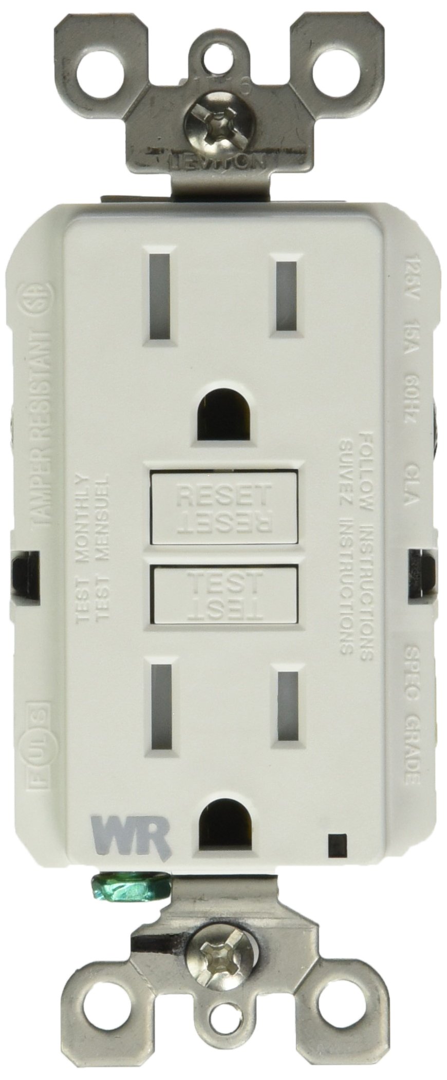 LEVITON MFG R92-GFWT1-0KW Receptaclewhite