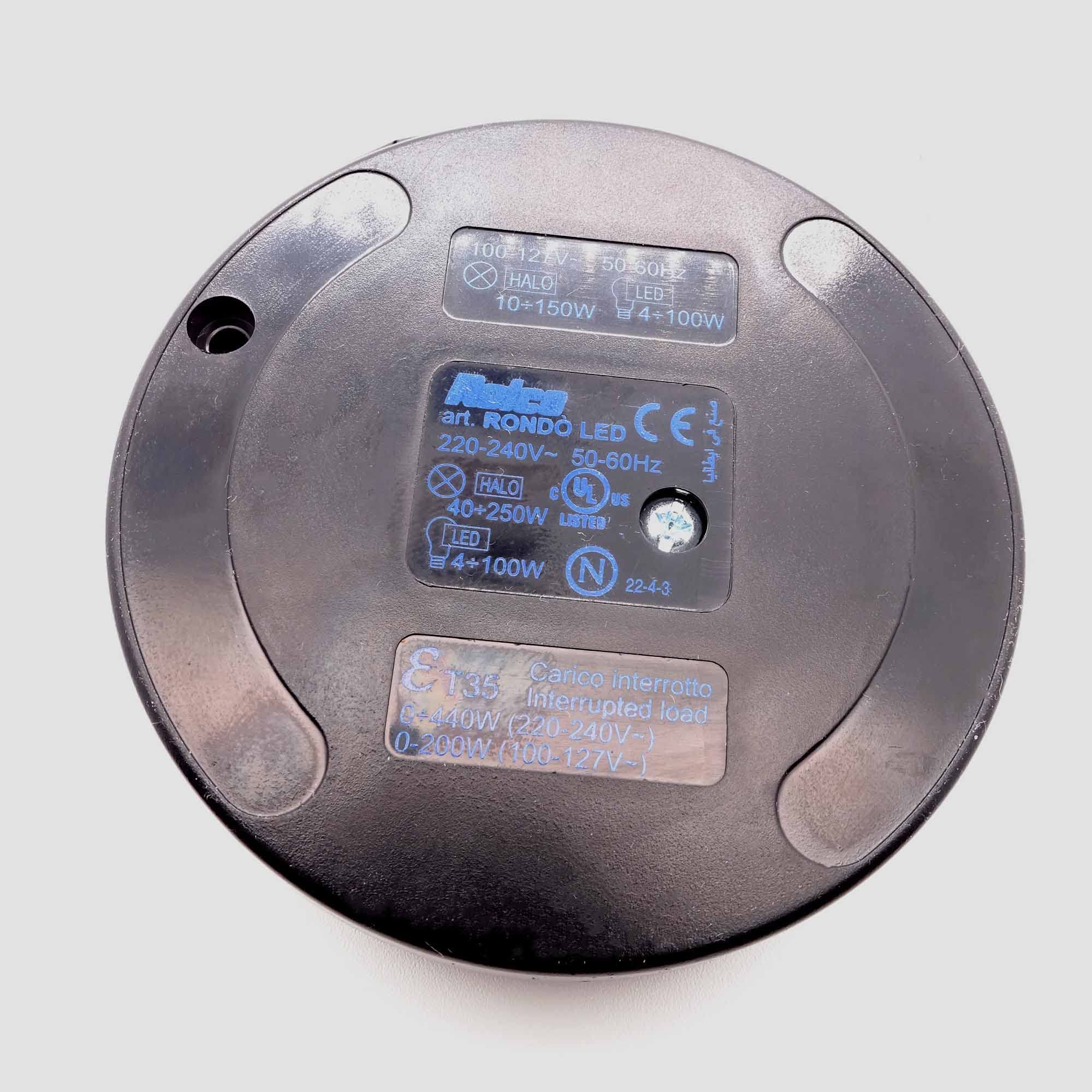 Relco LED Fußdimmer RL5600 RS5600 Schwarz 230 V 4–100 W LED 40–250 W Halogen mit 2 Ausgängen für Stehlampen Deckenfluter und Leselampen
