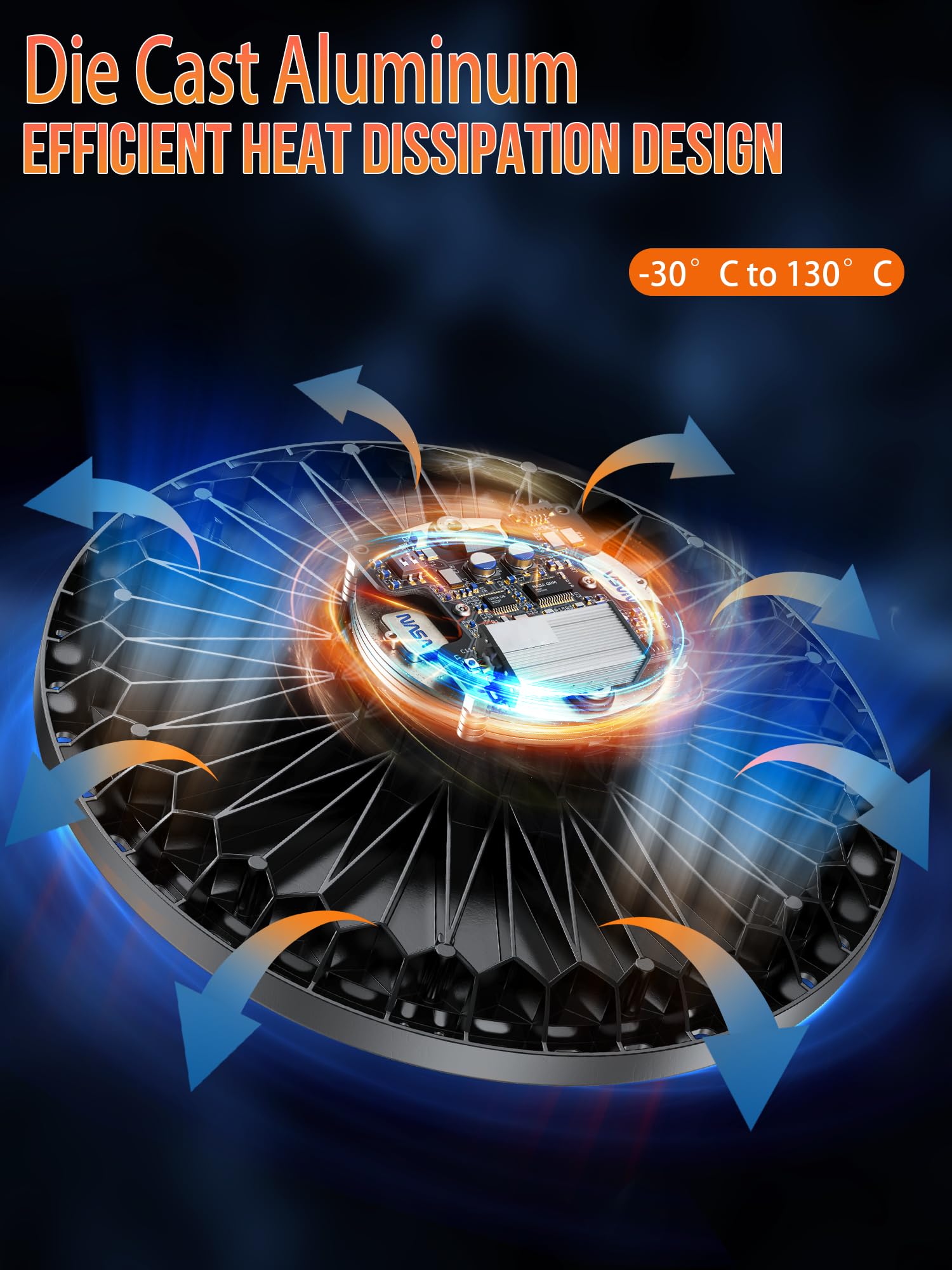 Faretto LED 200W 4 Pezzi, 20000LM UFO Lampada da Officina Industriale, 7000K Bianco Freddo Lampada da Garage, IP65 Impermeabile Faro LED, Plafoniera per Garage Magazzini Fabbrica Palestra
