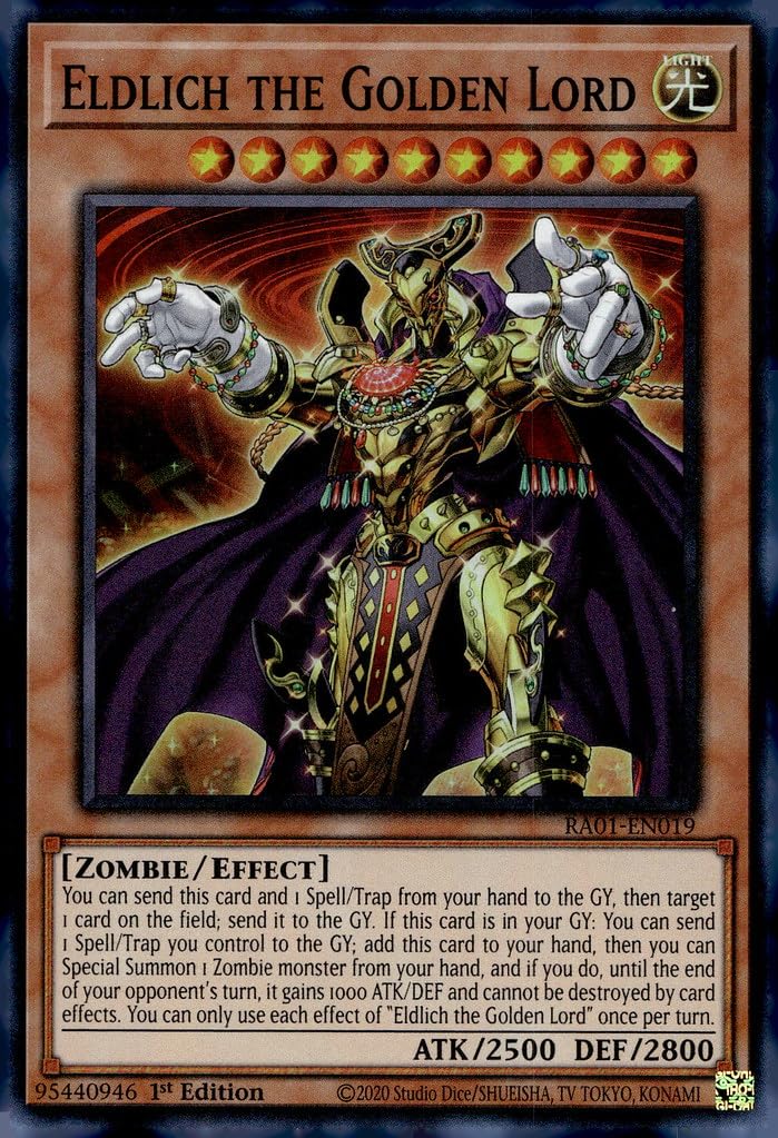 YU-GI-OH! Eldlich The Golden Lord - RA01-EN019 - Super Rare - 1st Edition -  Trading Card Game Single