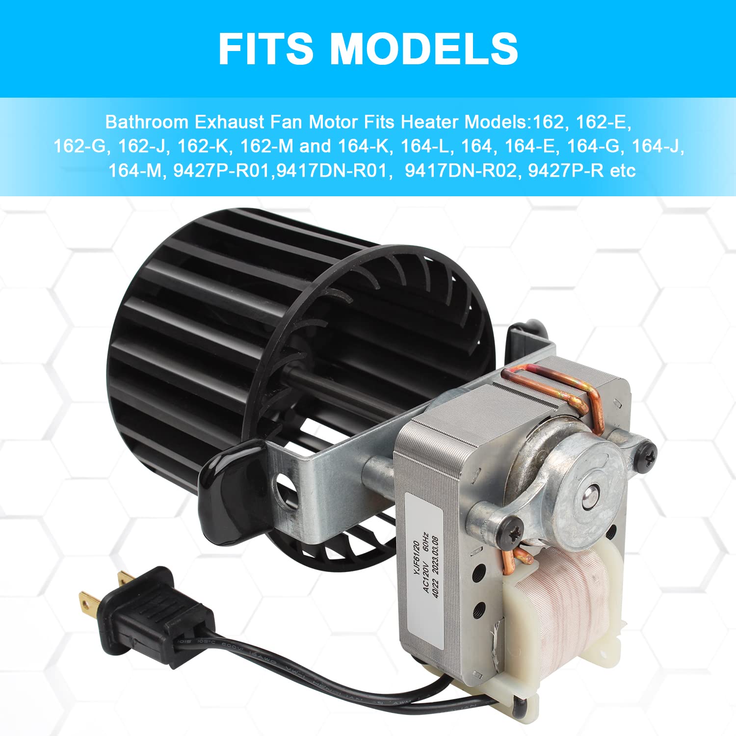 Amazon.com: S97009796 Bathroom Fan Motor Blower Assembly Fits for Nutone  Broan Bulb Ceiling Heater Replacement 162-E、G、J、K、L、M and  164-E、G、J、K、L、M,97009796, S97009758, S97009796B Exhaust Fan : Appliances