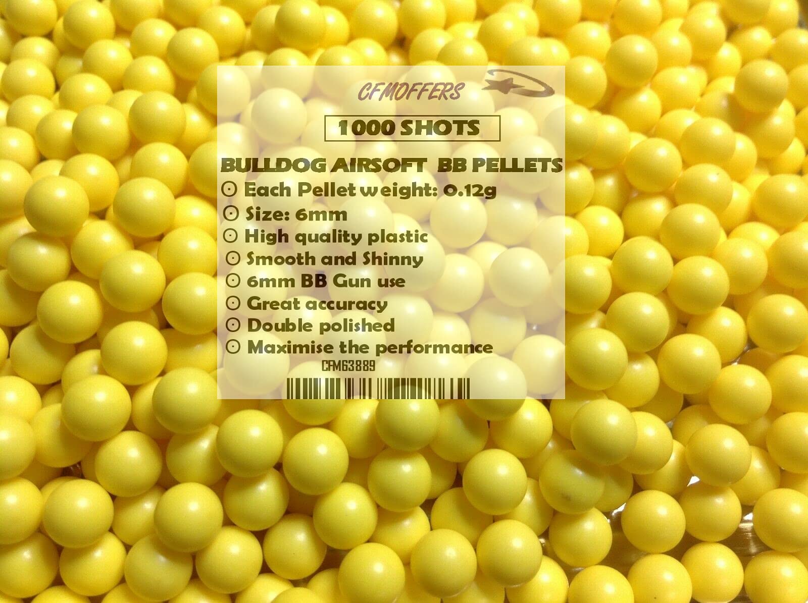 Airsoft BB Pellets 6mm Plastic Balls High Grade Paintball Smooth Shinny Highly Polished Shooting Pellets Yellow Whit 0.12g 0.20g 500/100/2000/5000