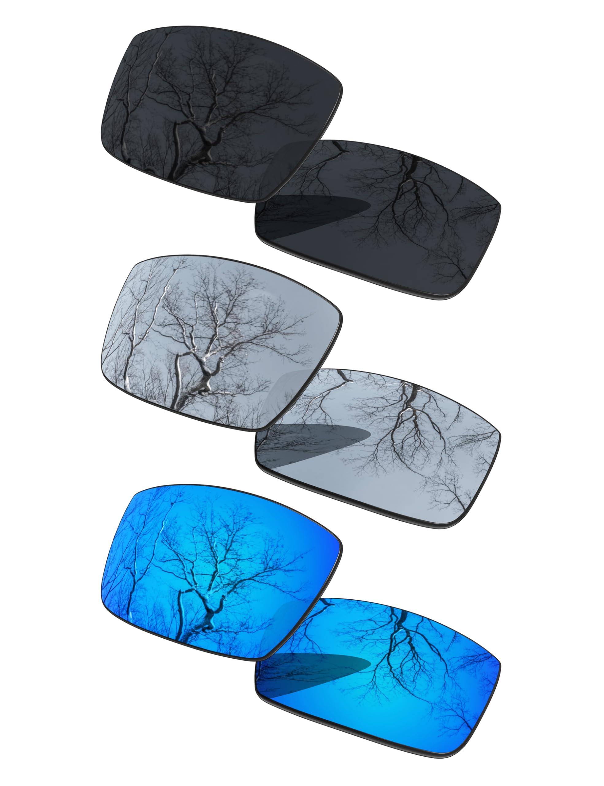 3 Pair Polarized Replacement Lenses for Oakley Gascan OO9014 Pack