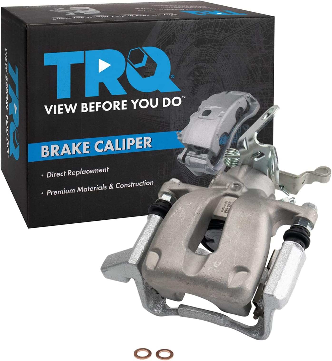 TRQ Rear Left Brake Caliper w/Bracket Drivers Side Compatible with 2009 Audi A3 A3 Quattro 2010 Volkswagen Golf 2005-2010 Jetta 2006-2009 Rabbit