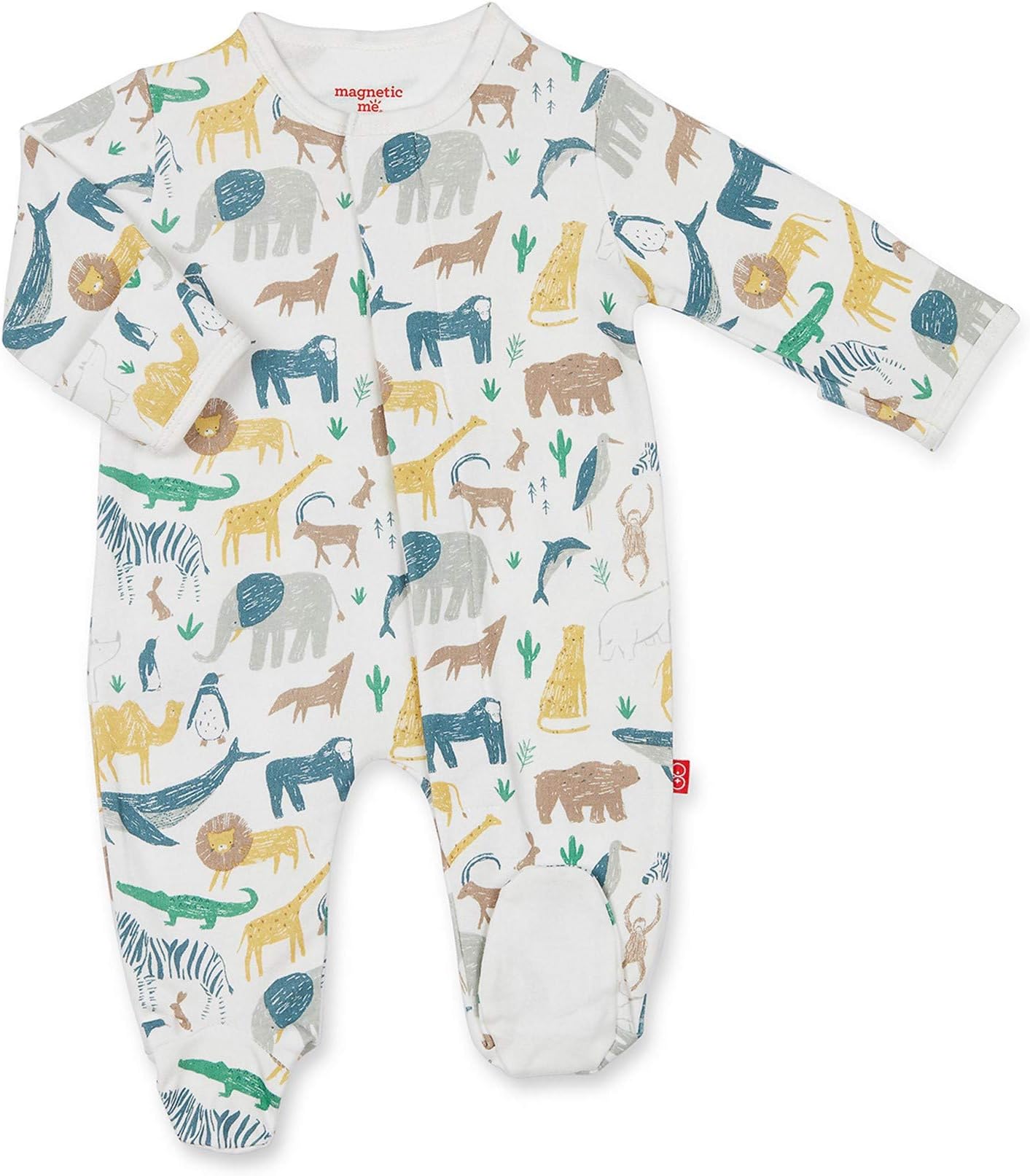 Magnetic Me 100% Organic Cotton Magnetic Baby Footie Pajamas | Super Soft Cotton Fabric | Available in PRE - 24M
