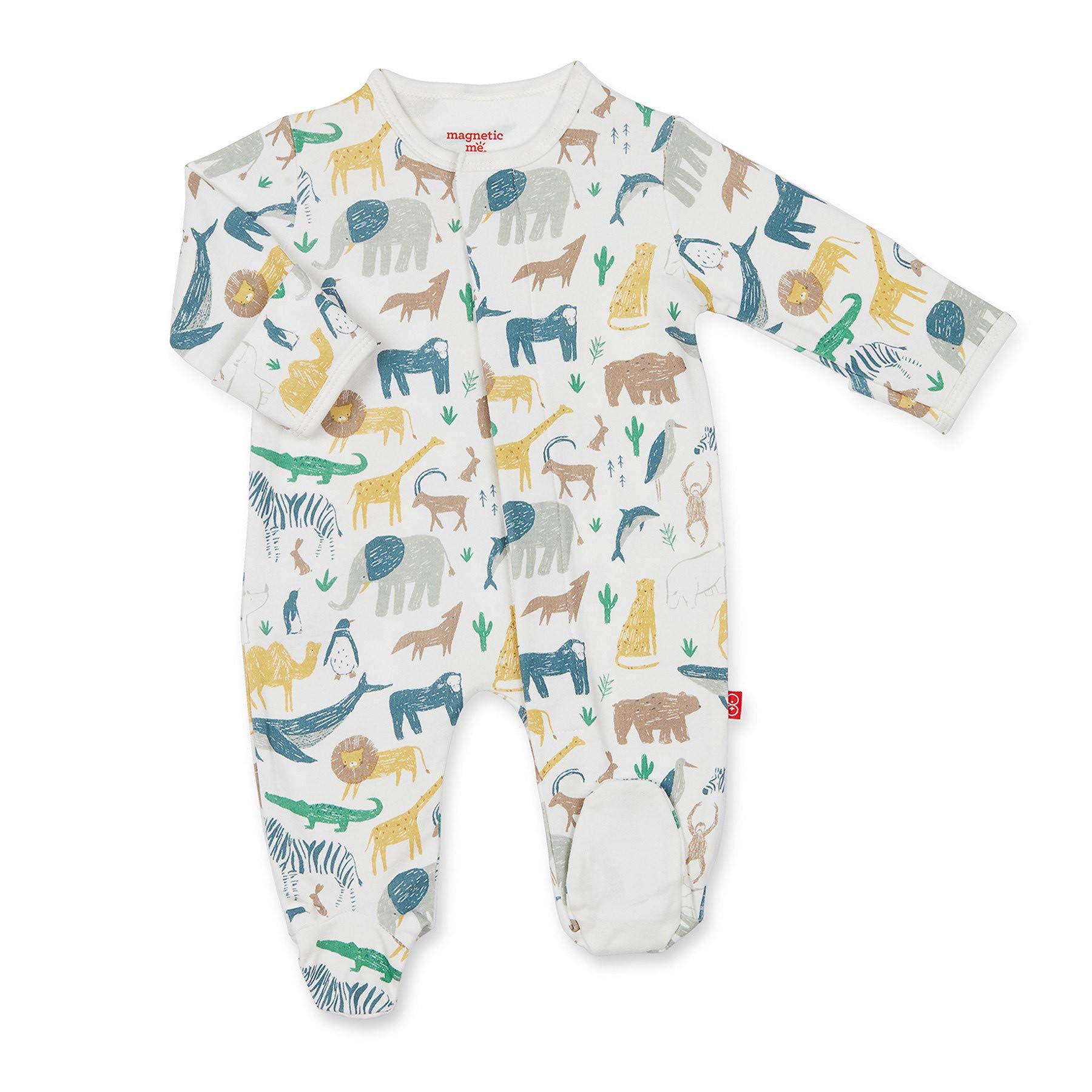 Magnetic Me 100% Organic Cotton Magnetic Baby Footie Pajamas | Super Soft Cotton Fabric | Available in PRE - 24M