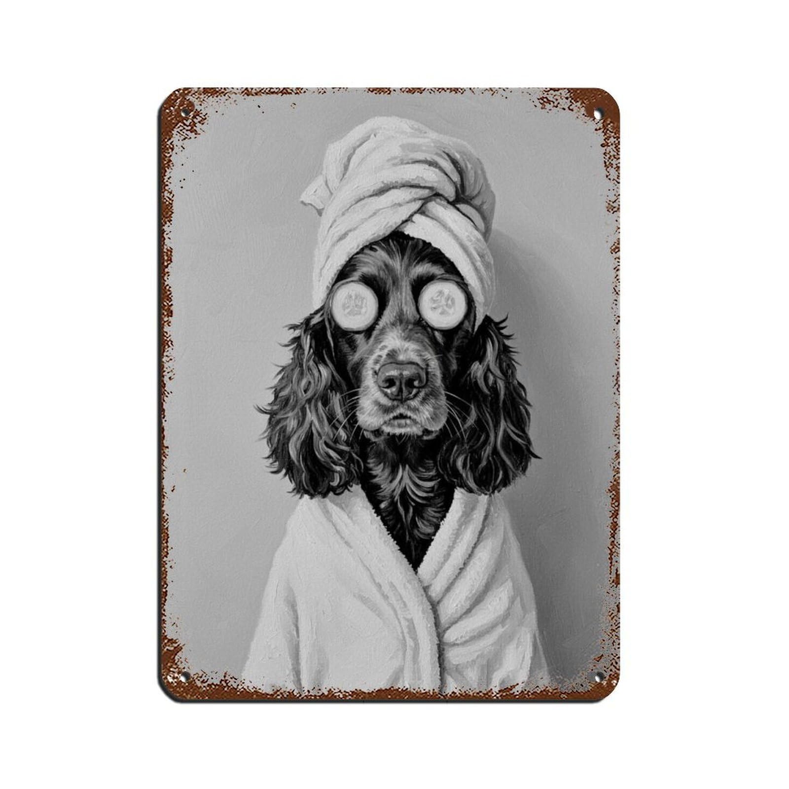 Bathroom Spa Art, Boykin Spaniel Dog,decor Art Retro Poster Metal Tin Sign Chic Art Retro Iron Painting Bar People Cave Cafe Family Garage Poster Wall Decoration 12x16inch(30x40cm)