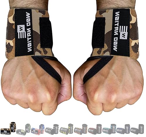 WOD Nation Muñequeras y correas para gimnasio y levantamiento de pesas (18 pulgadas), muñequeras esenciales para levantamiento de pesas y correas de