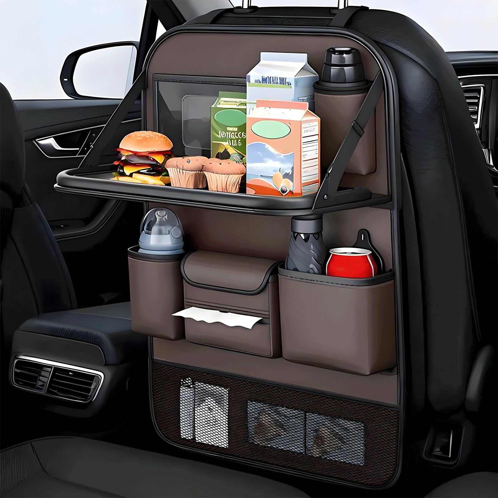 Photo 1 of FASTAGEI Universal Foldable Car Backseat Organizer with Table Tray