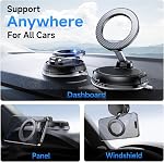 ANDERY Car Phone Holder for Magsafe [78+LBS Strongest Suction & 2400gf Strongest Magnetic] 360° Adjustable Car Phone Mount, Phone Holders for Your Car for iPhone 17-12 Pro Max Air Plus (Carbon Fiber)