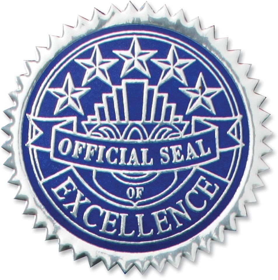 PaperDirect Rising Star Embossed Silver Foil Serrated Edge