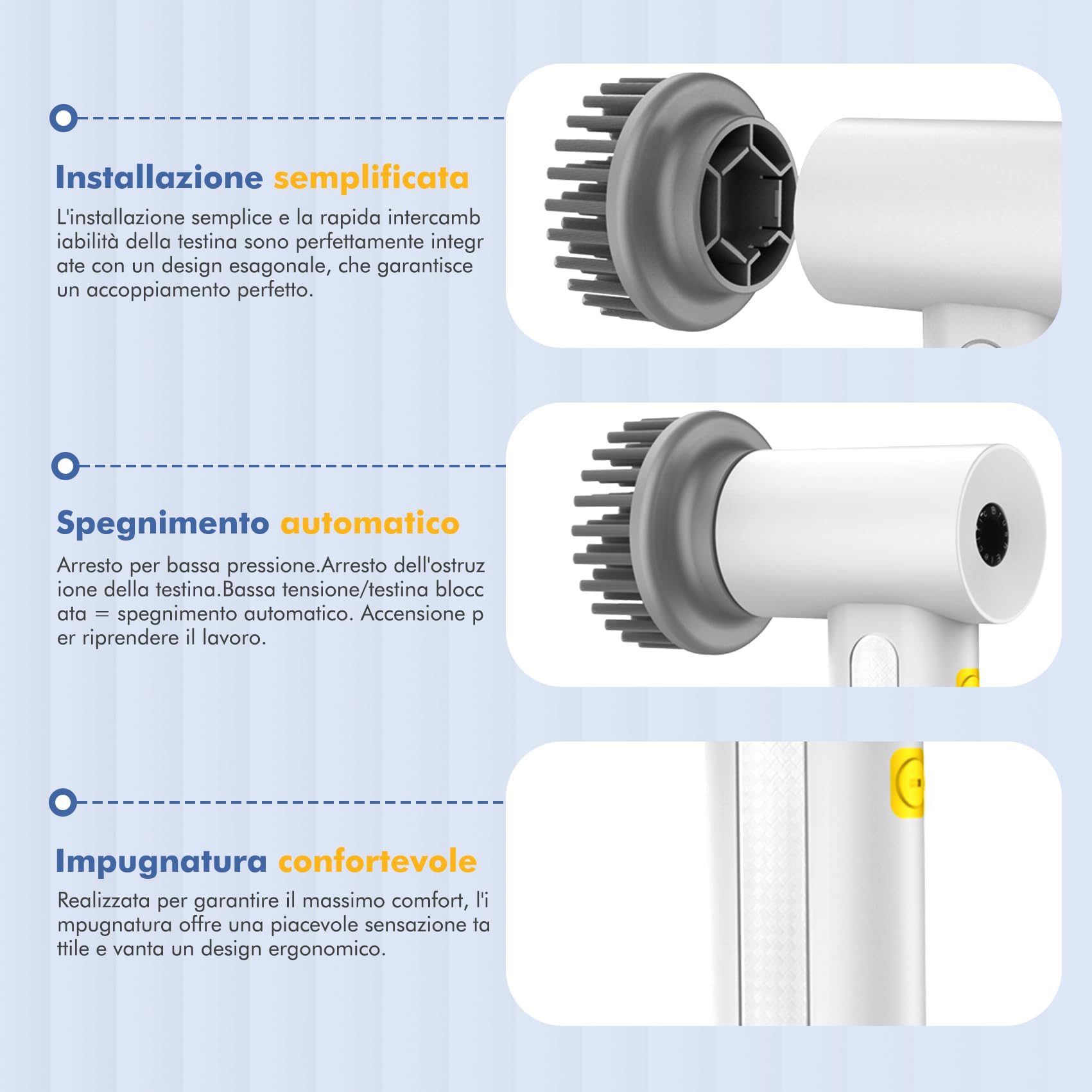 Spazzola Elettrica Rotante Senza Fili - 8 Testine Per Pulizia Casa E Auto Spazzola Elettrica Ricaricabile