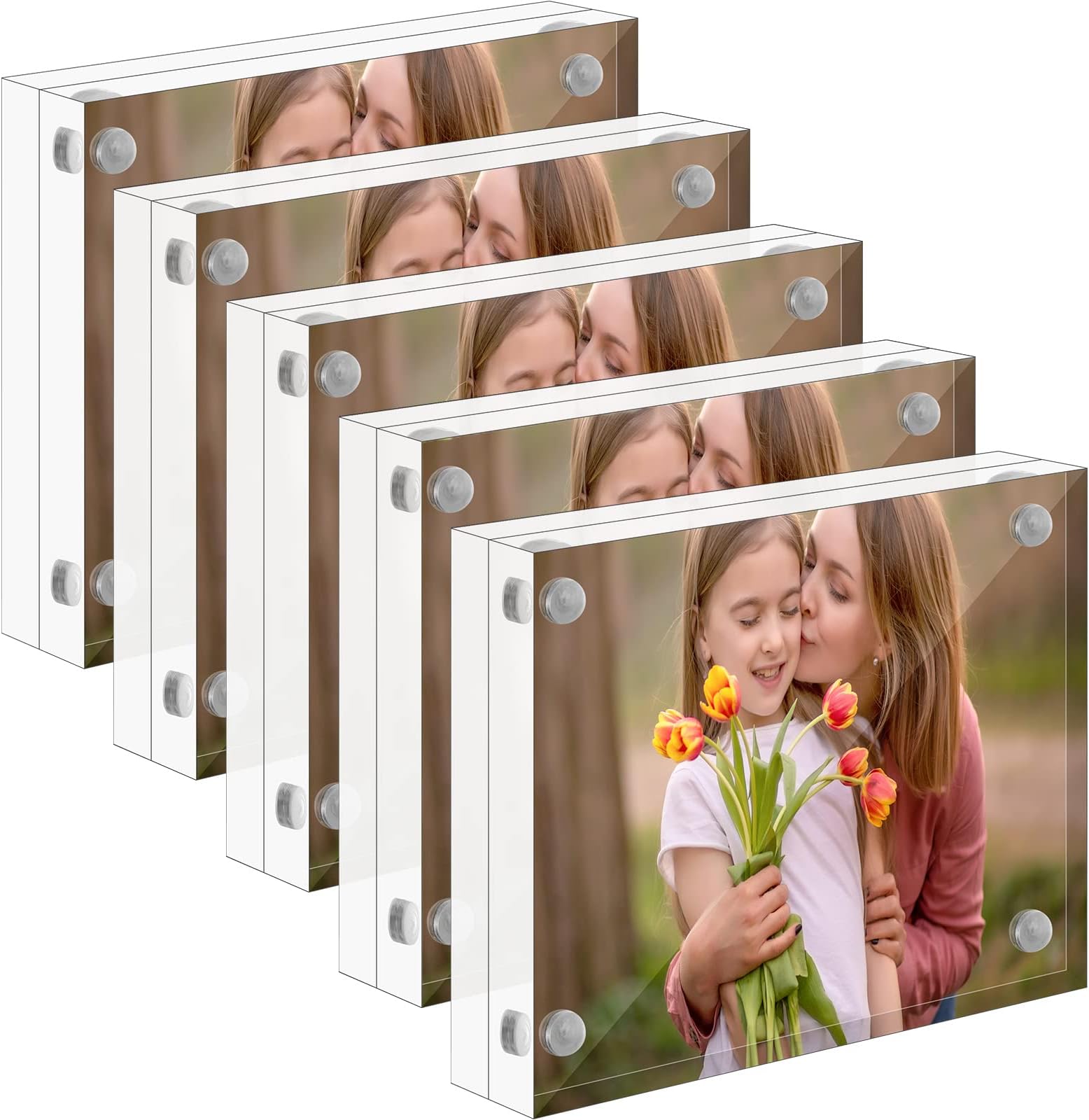 Juvale 2 Pack Acrylic Picture Frames 2x3, Mini Wallet Size