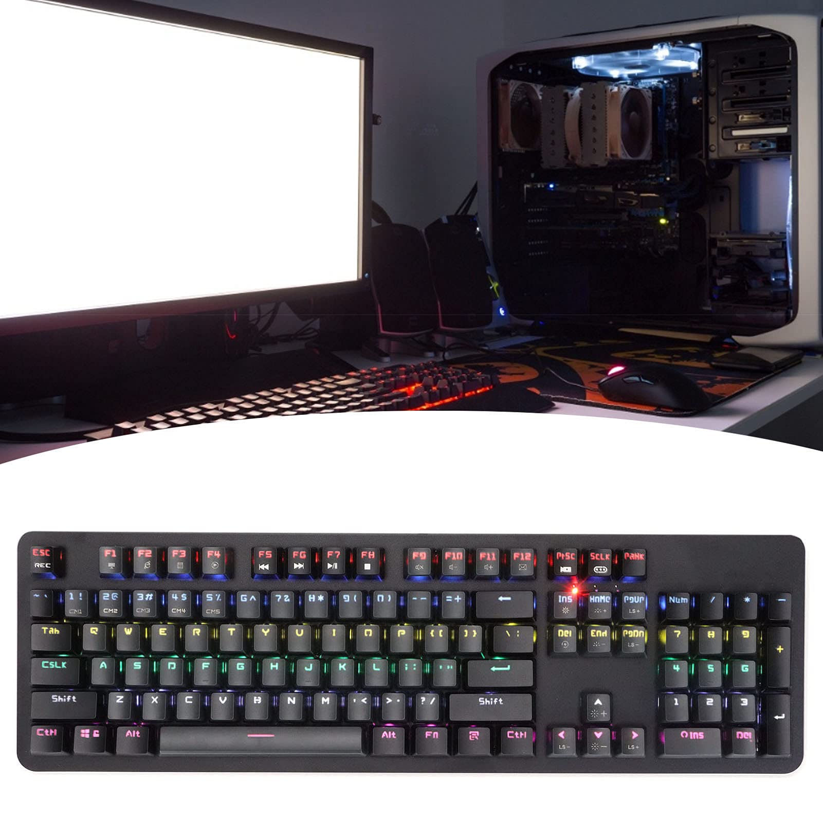 Denash Długa Mechaniczna Klawiatura 104 K750 RGB Akcesoria Komputerowe USB dla XP