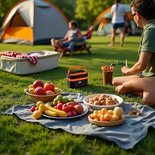 Miniatura 6 de Fiambrera eléctrica inalámbrica de 1.5L, calentador de alimentos portátil con batería recargable de 18000mAh, control de temperatura automático,