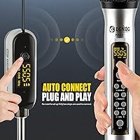 Vista 3 de K662 Metal Wireless Microphones with Echo, UHF Dual Cordless Handheld Karaoke Dynamic Mic System with Rechargeable Receiver, 200FT Range for