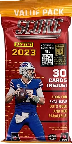Miniatura 3 de 2023 Panini Score NFL Football Cello Value Pack Box 12 Sealed Packs of 30 Cards Per Pack, 360 Cards in all Official NFL Licensed Trading Cards Look