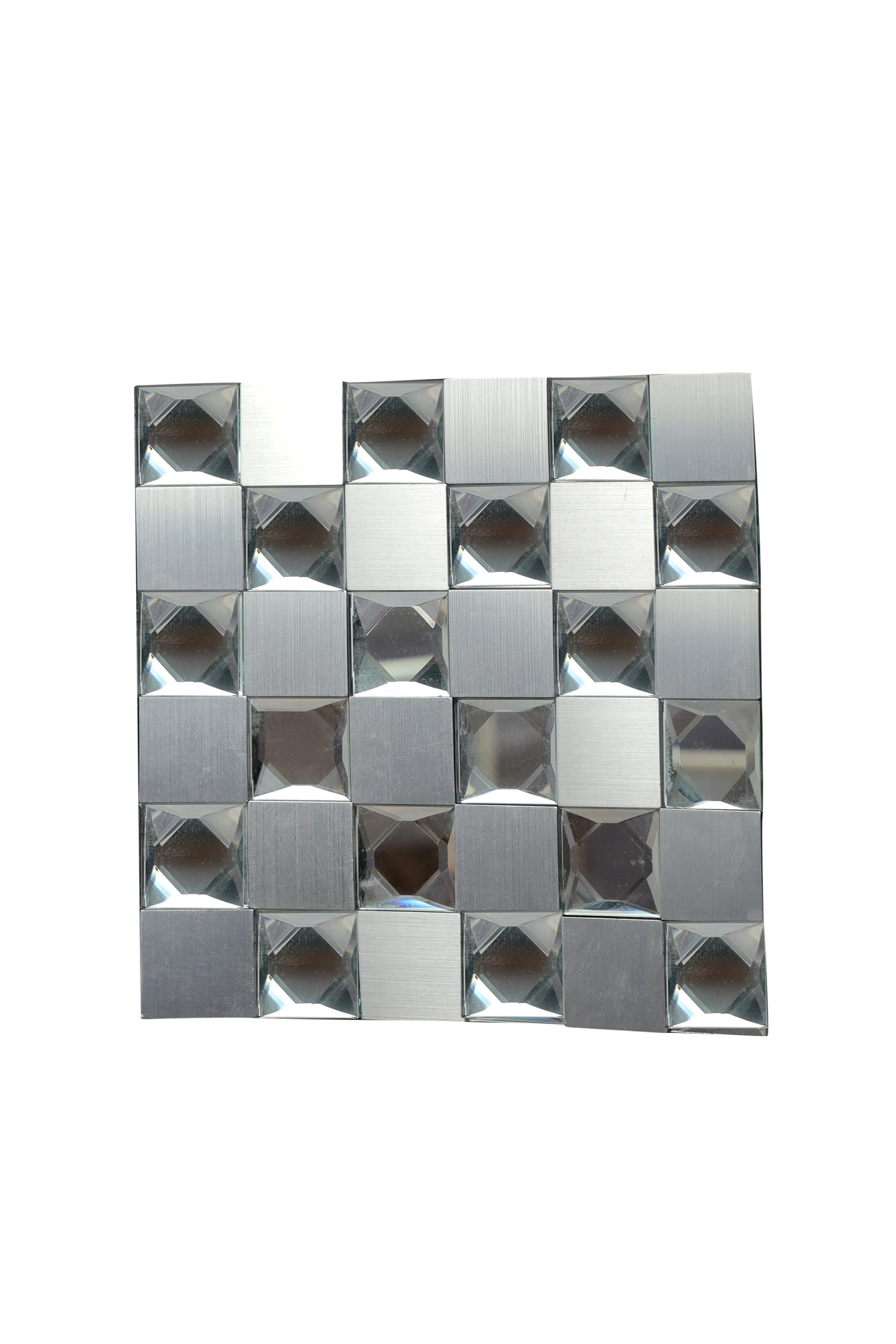 Arkit Self-Adhesive Mosaic Crystal Mirror Glass Sticker,Wall Decor Mosaics Tiles, Artistic Design Crystal Glass Mosaic in Combination with Silver Colour-image-46
