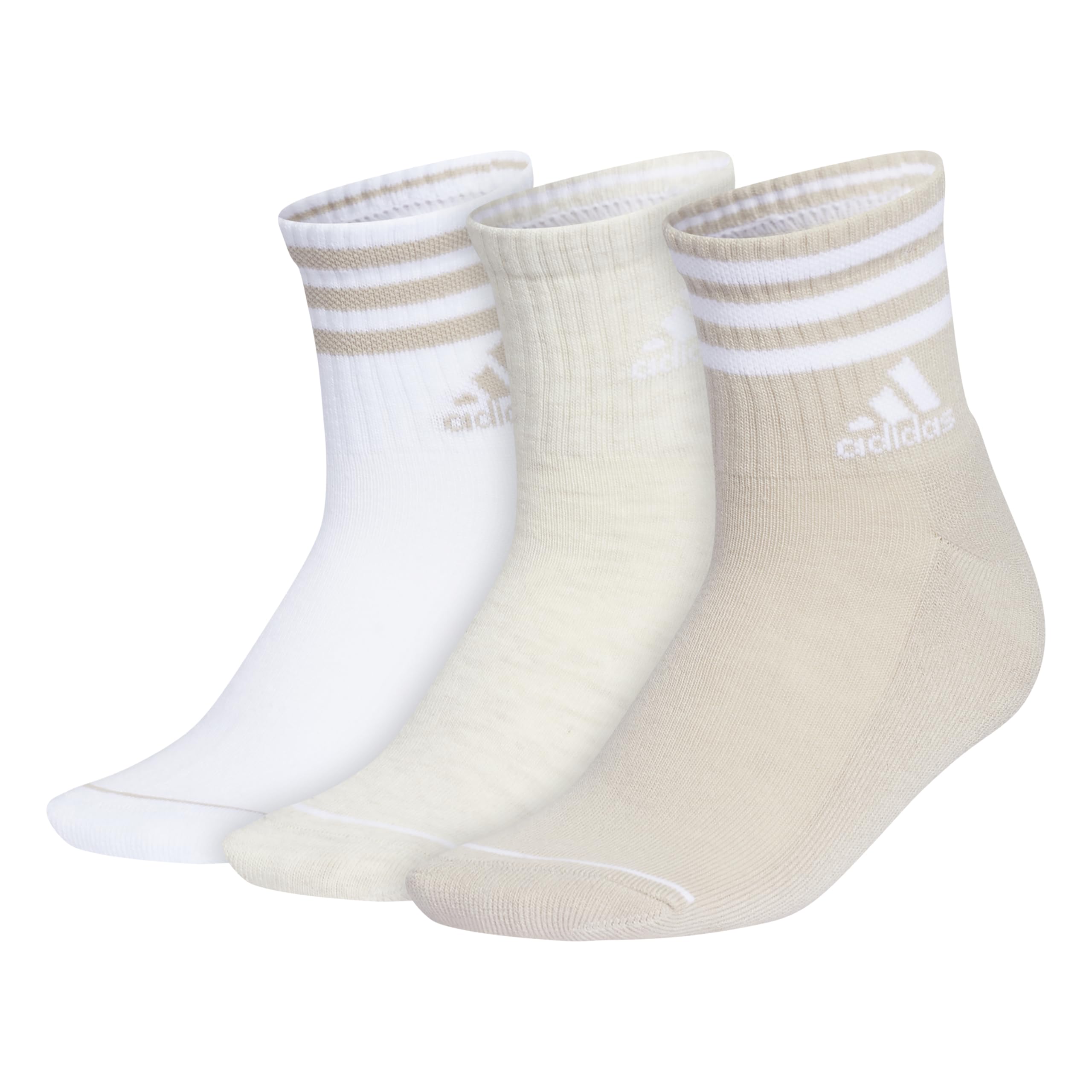 Womens 3-Stripe High Quarter Socks (3-Pair) with arch compression for a secure fit