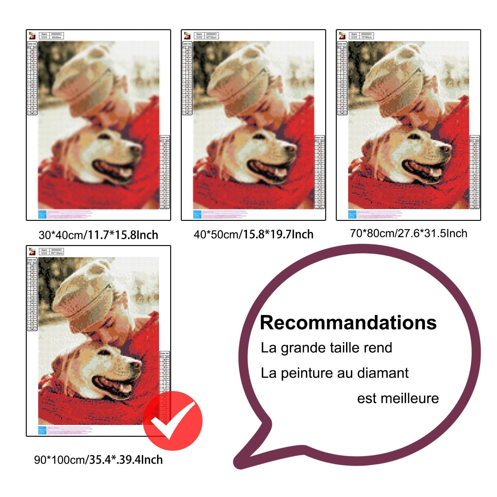 DXDOING Kit Peinture Diamant 5D Personnalisé - Créez Une Œuvre Avec Photo Grands-Parents