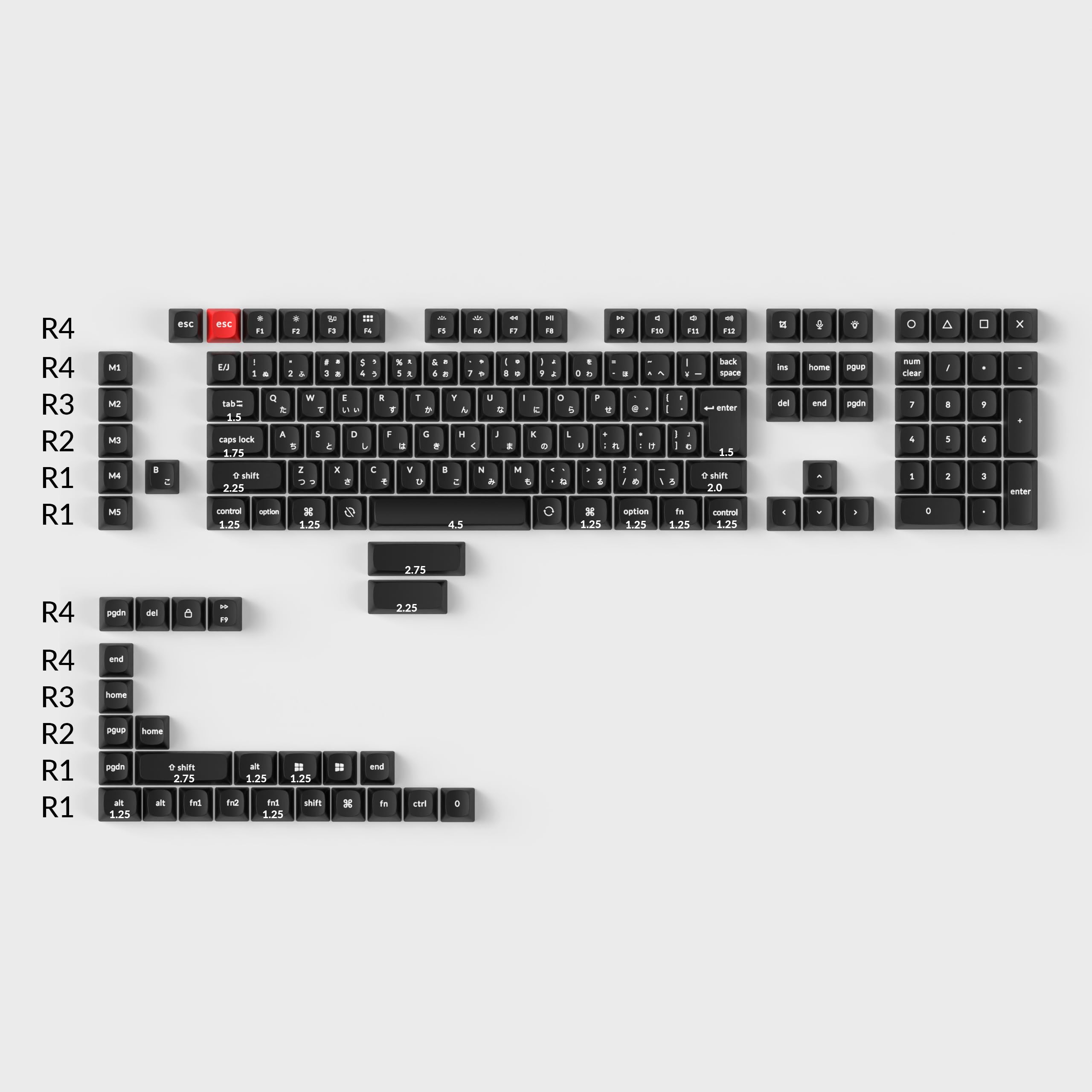 キーボード Keycreative KAP White on Black Keyreative KAP White on Black Doubleshot Cherry Profile キー