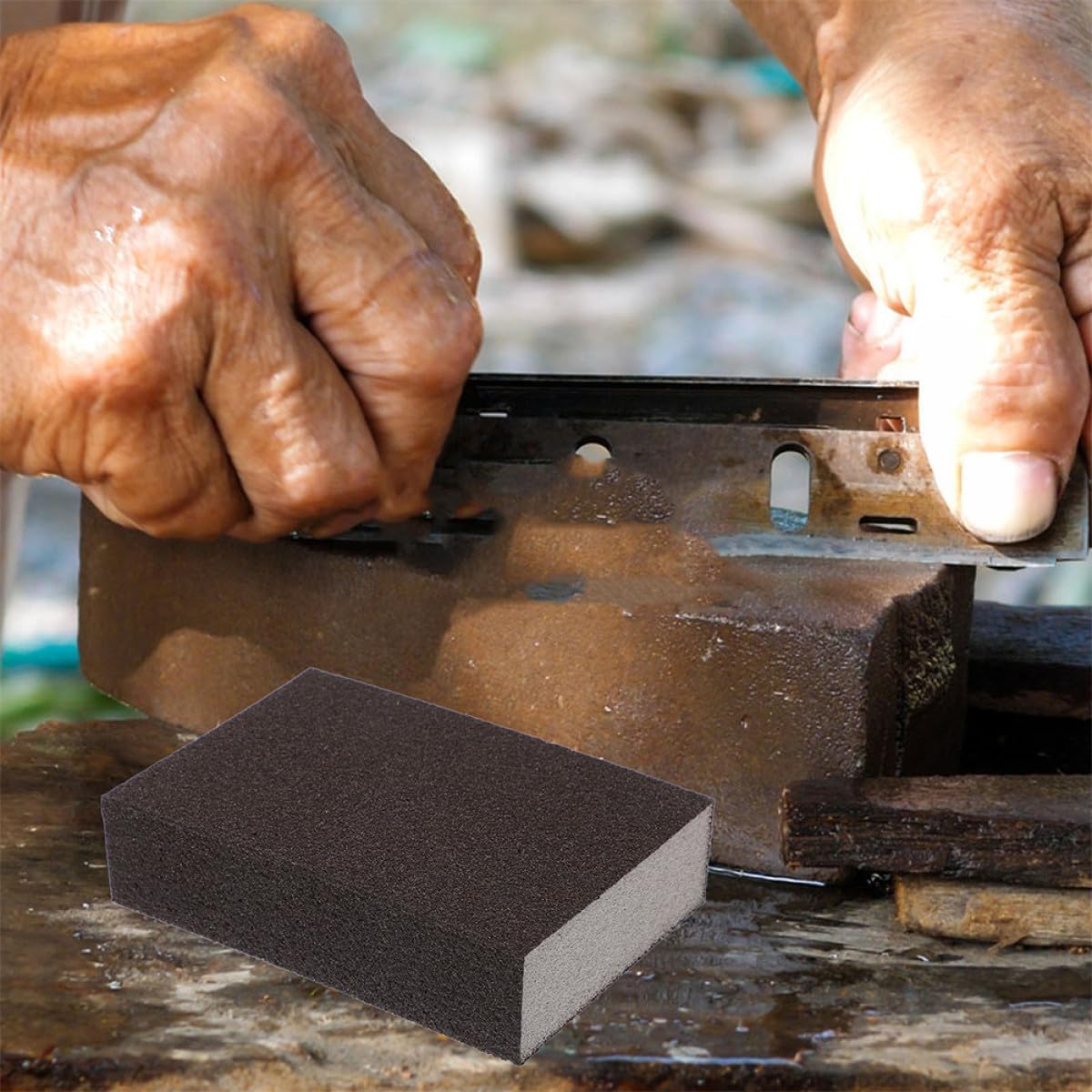 12pcs Low-Density Grinding Sponges Sanding Blocks Polishing Sponge Set 120# Grit Elastic Manual Sanding Pads for Woodworking and Surface Finishing