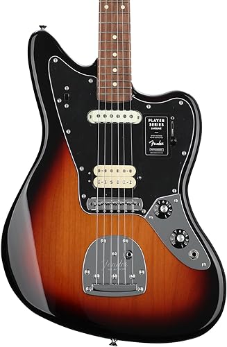 Fender Jugador Jaguar guitarra eléctrica, con 2 años de garantía, 3 colores Sunburst, diapasón Pau Ferro