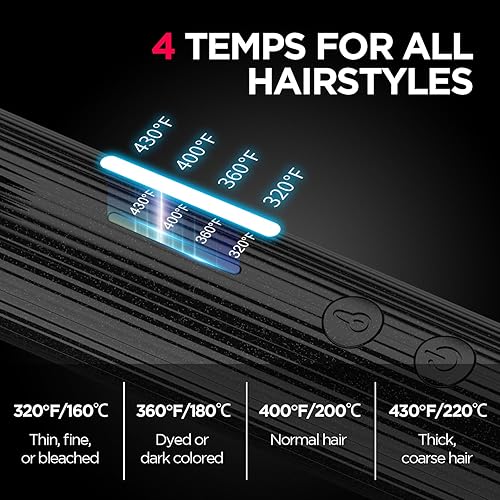 Miniatura 4 de MiroPure Rizador de pelo de 1 1/4 pulgadas con barril de cerámica de turmalina extra largo, rizador con tecnología iónica, rizador profesional,