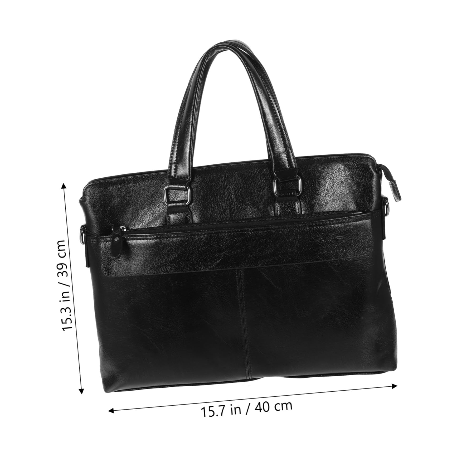 Aktentasche aus Pu Leder für Herren, Business Handtasche Schwarz