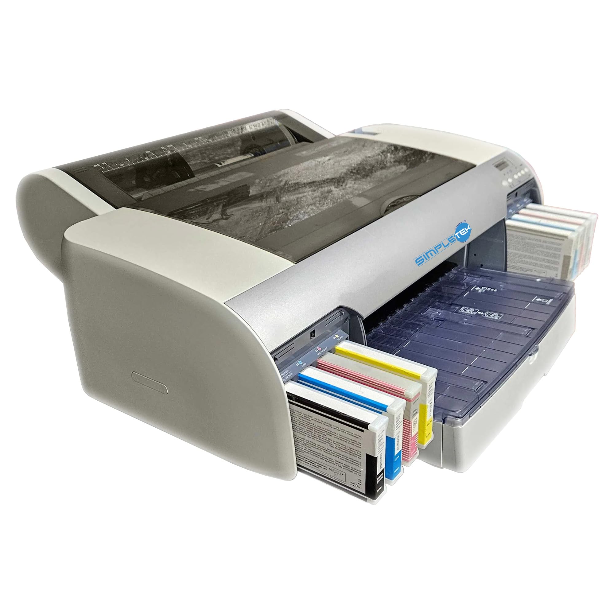 SIMPLETEK - Ploter i drukarka wielkoformatowa A2+/17" - Łączność USB i LAN - system 9 wkładów atramentowych (odnowiony)