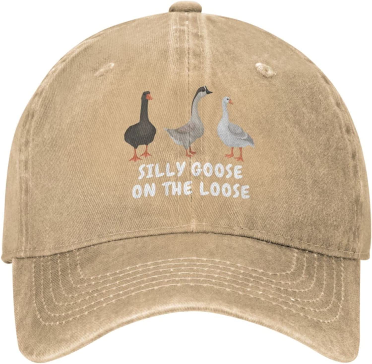 Hat Silly Goose On The Loose Hat Men Baseball Hats Funny Cap Natural