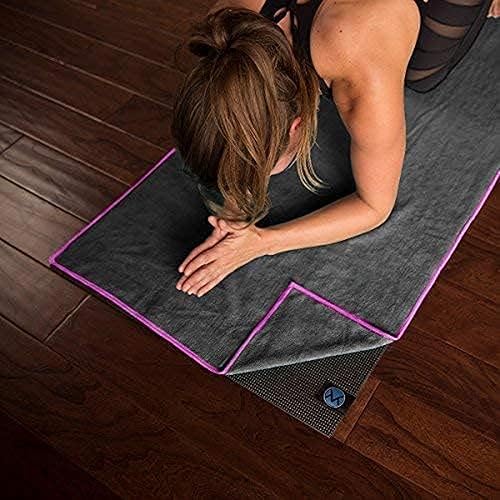 Miniatura 9 de Toalla de yoga de microfibra antideslizante para esterilla de yoga, toalla de yoga caliente para sudor y agarre, 24 x 72 pulgadas