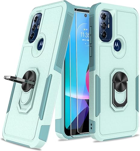 Oududianzi - Funda para teléfono Motorola Moto G Play 2023Moto PureMoto G Power 2022, con 2 protectores de pantalla, soporte giratorio de 360, funda