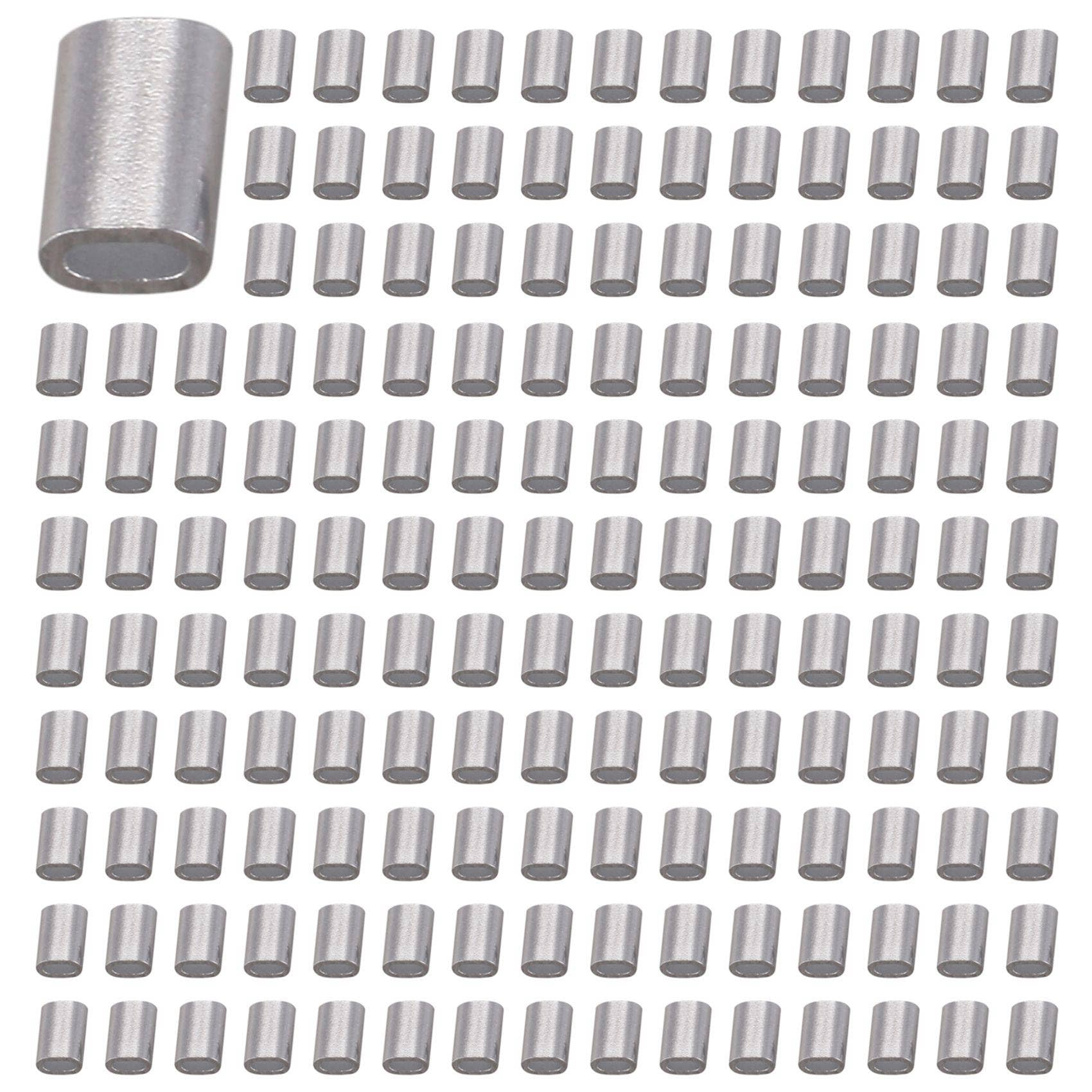 Jnchdghwa M1.5 Wire Rope Aluminum Ferrule Cable Ties Crimp Wire Rope Chuck Aluminum Jacket 600 Pieces