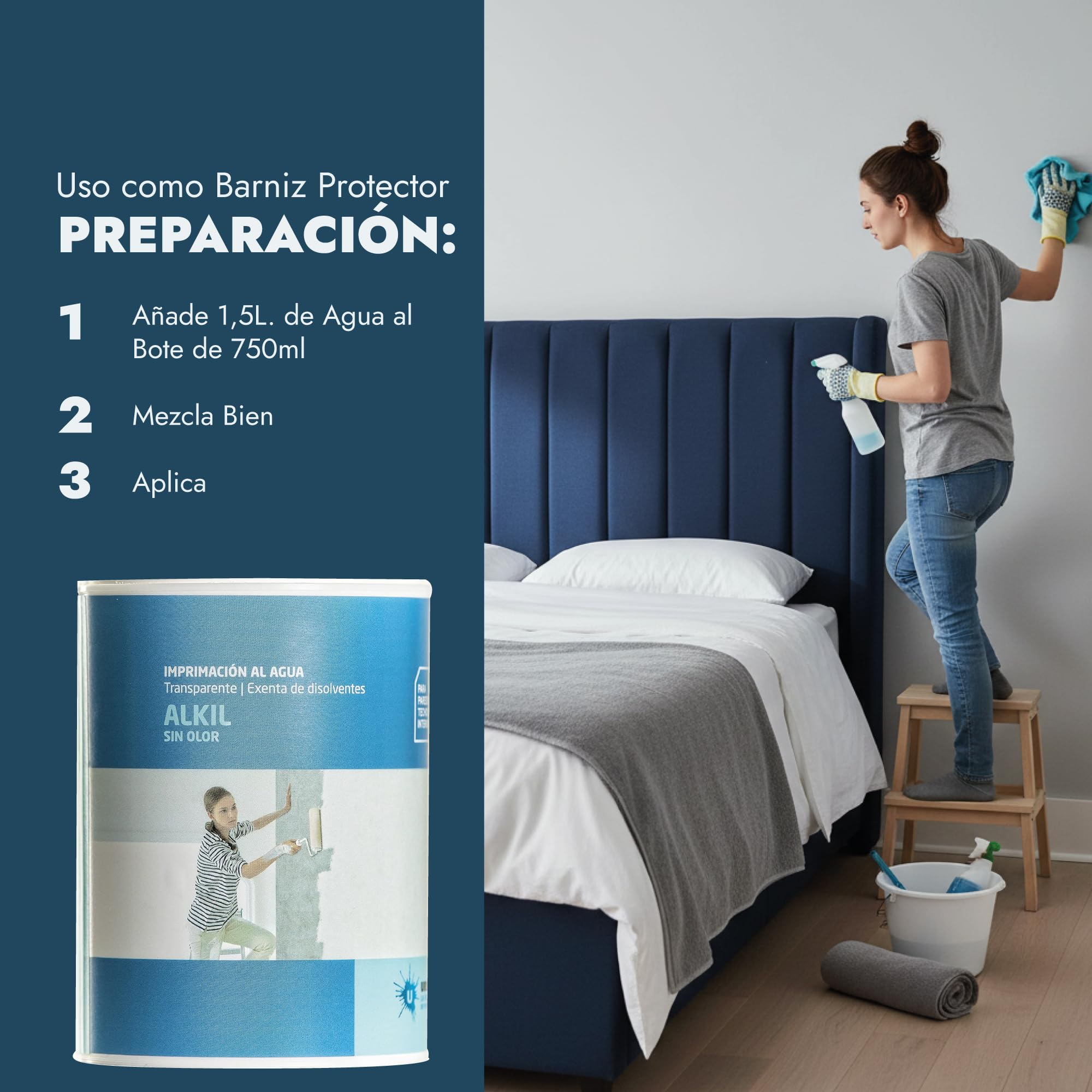 Ursan - Alkil | Imprimacion al Agua Sellante e Incolora para Imprimación Paredes o Techos Además de Otras Aplicaciones - 750 Ml