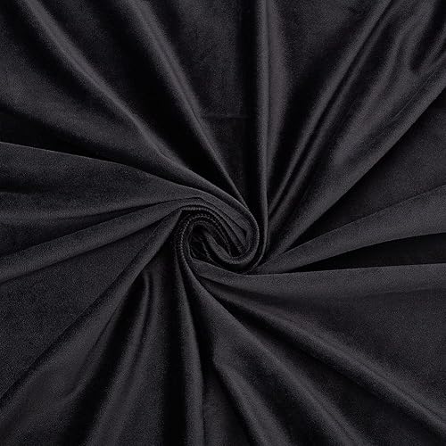 BENECREAT Tela de tapicería de terciopelo negro, 57 x 39 pulgadas, elastano para silla, material de cortinas para coser bricolaje, ropa, disfraces,