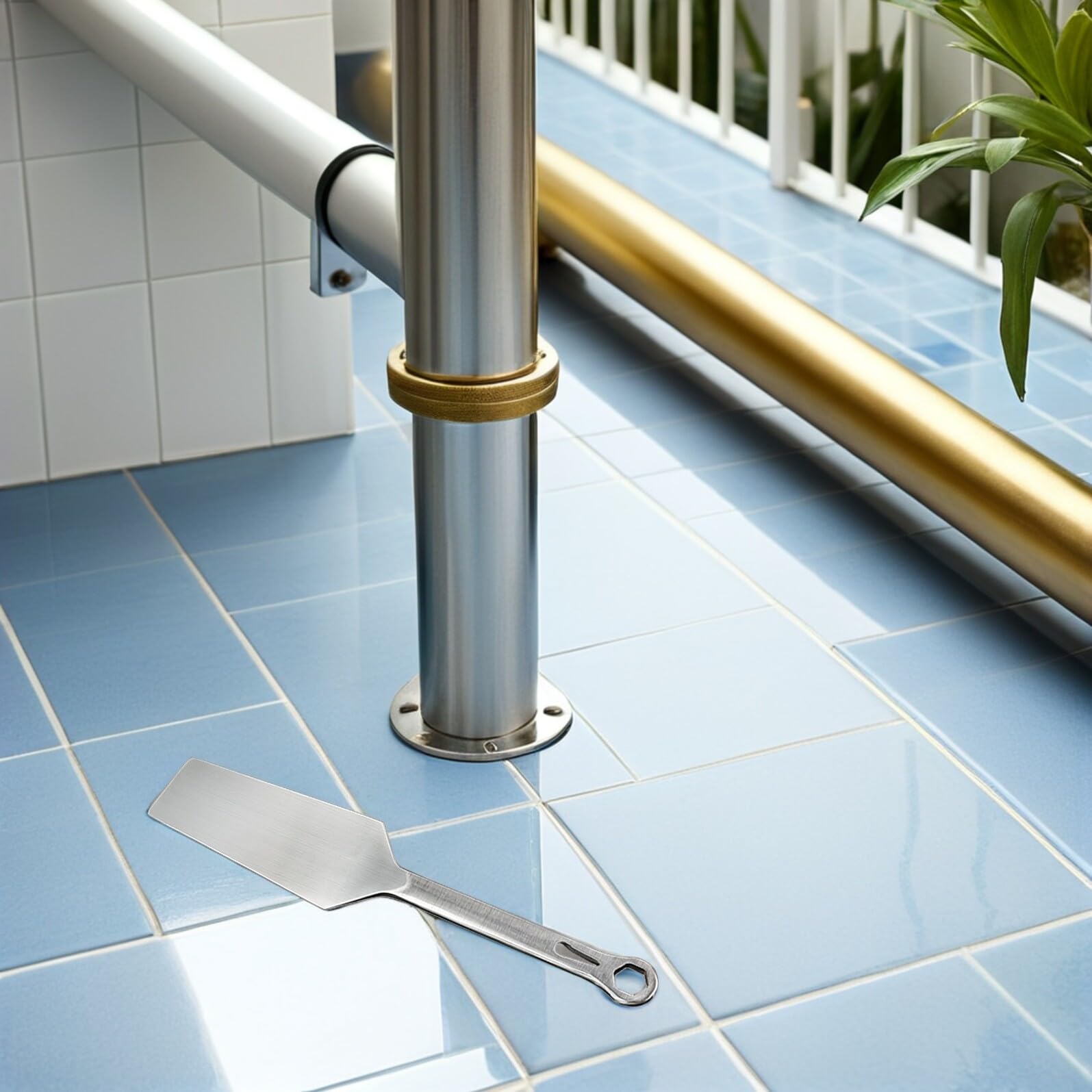 Gatuida Cazzuola per Muratura in Acciaio Inox Bifacciale Impugnatura Ergonomica Utensile Multiuso per Intonaco Malta e Piastrelle Strumento Manuale Resistente per Lavori di Finitura e
