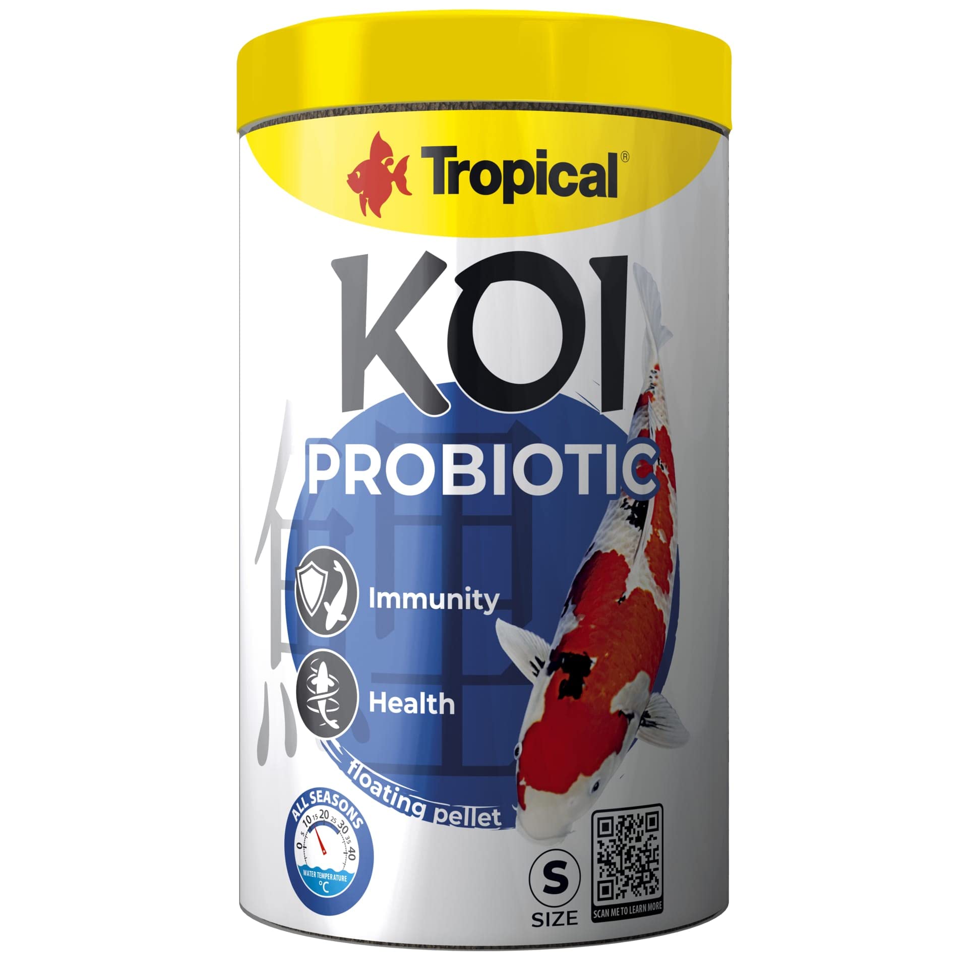 KOI PROBIOTIC SIZE S 1000ml / 320g - mangime per piccoli pesci da laghetto, mangime giornaliero per carpe koi per un ampio intervallo di temperatura dell'acqua da 8 a 30°C