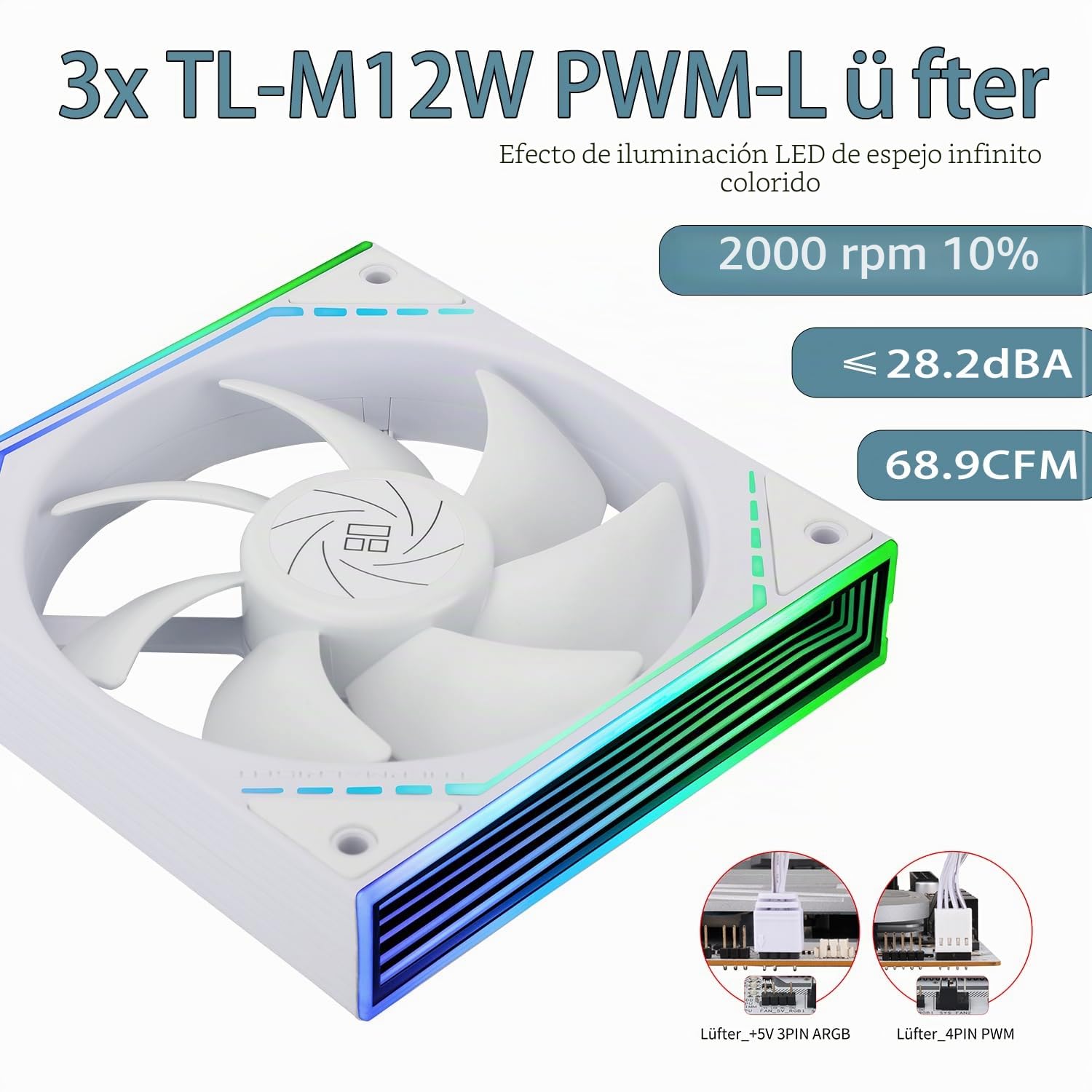 TR-Thermalright Frozen Infinity 360 Blanco Líquido CPU Kühler, 360mm Aio Kühler-Infinity Espejo Efecto de Luz, 2000RPM, para AM4/AM5, Intel LGA1851/1700/1150/1151