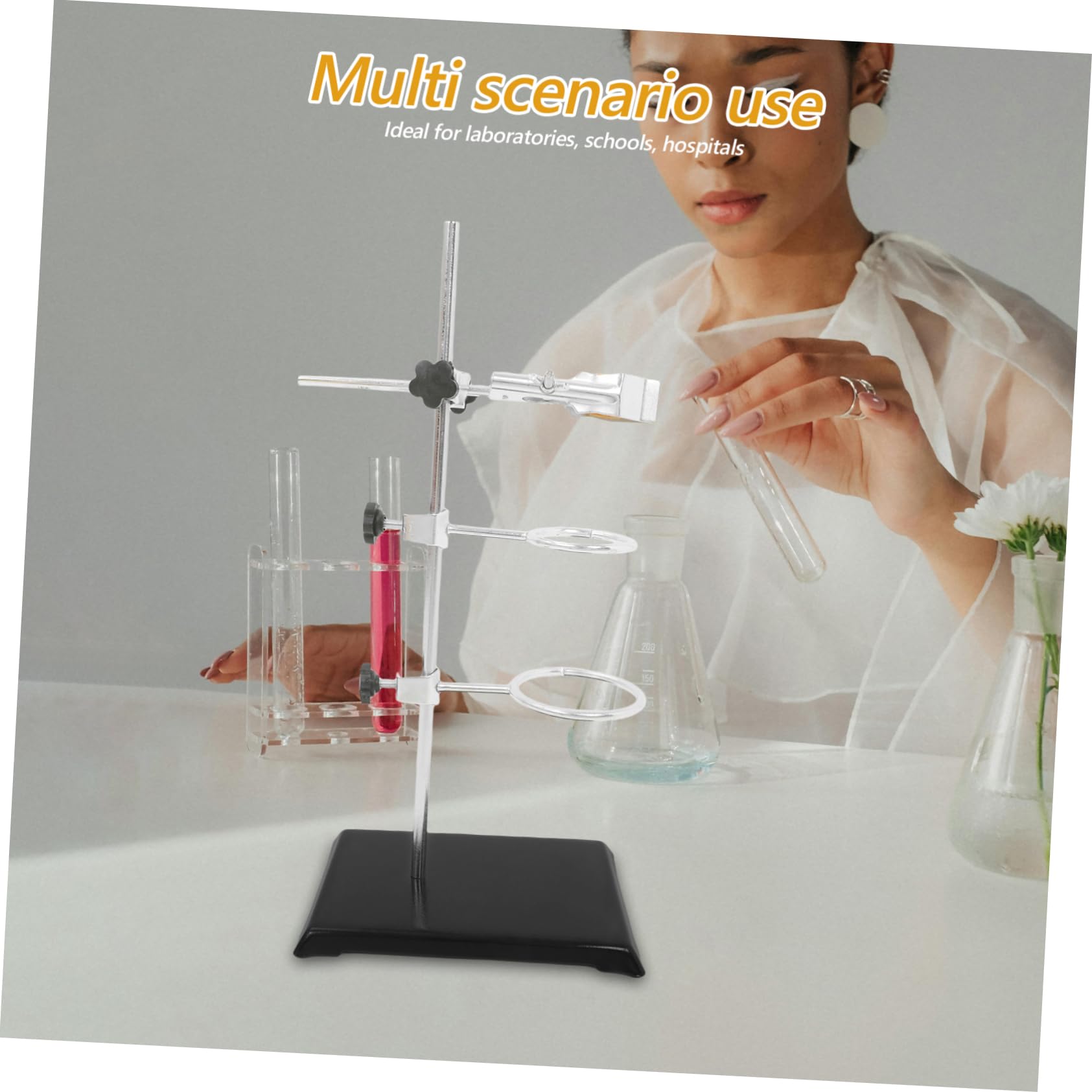 ABOOFAN Soporte De Anillo Para Tubos De Ensayo Soporte De Laboratorio De Hierro Abrazadera Para Vaso De Precipitados Para Química Mesa Material Resistente