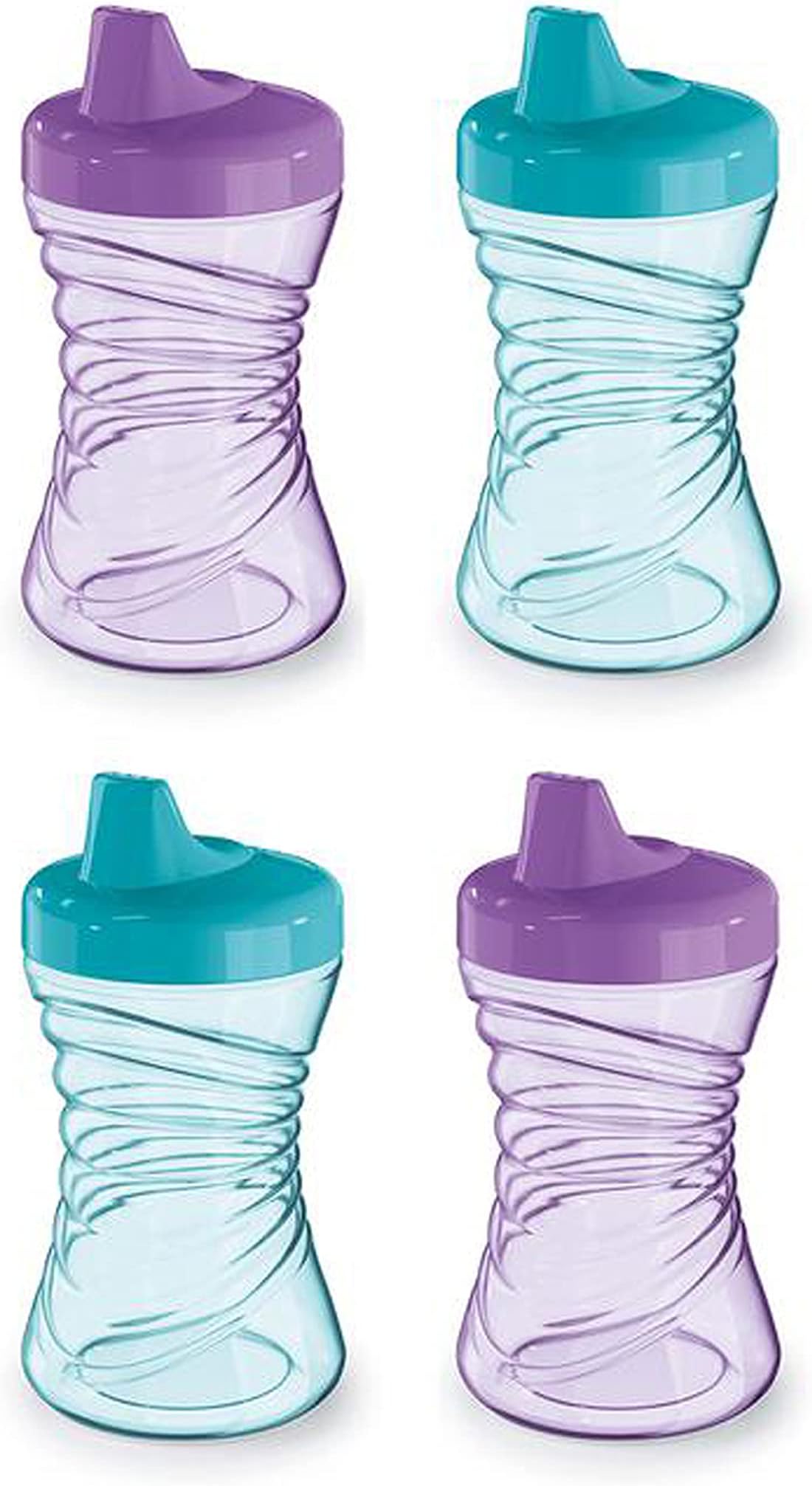 Fun Grips Hard Spout Sippy Cup, 10 oz. | Easy to Hold, BPA Free, Spill Proof Toddler Cup, 4pk