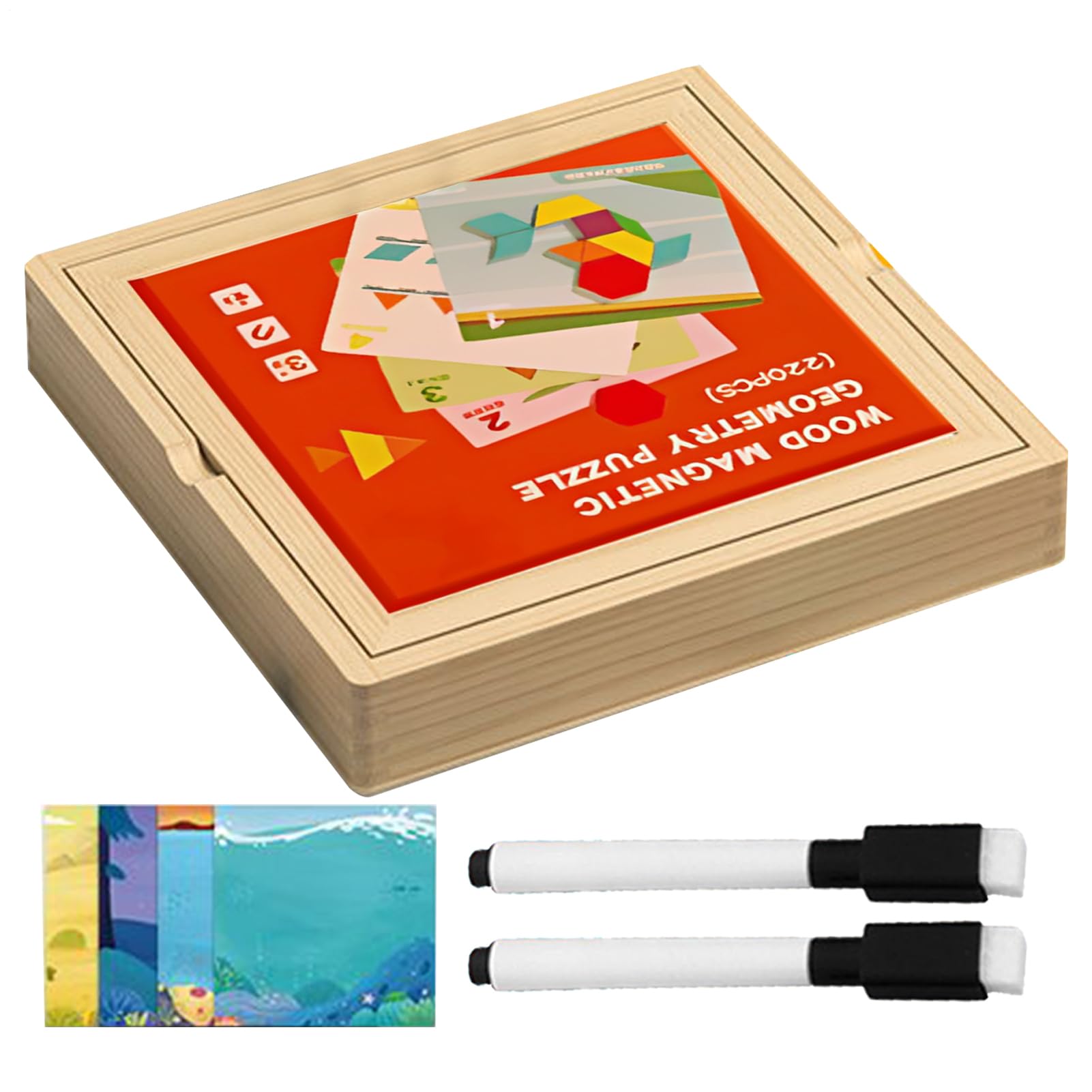 Magnetyczne Klocki Junior Edukacyjna zabawka STEM, bezpieczne puzzle | Drewniane Klocki Puzzle Wzór Edukacyjna Gra Zabawka Dla Dzieci Chłopców Dziewczynek Urodziny Dom Dzieci