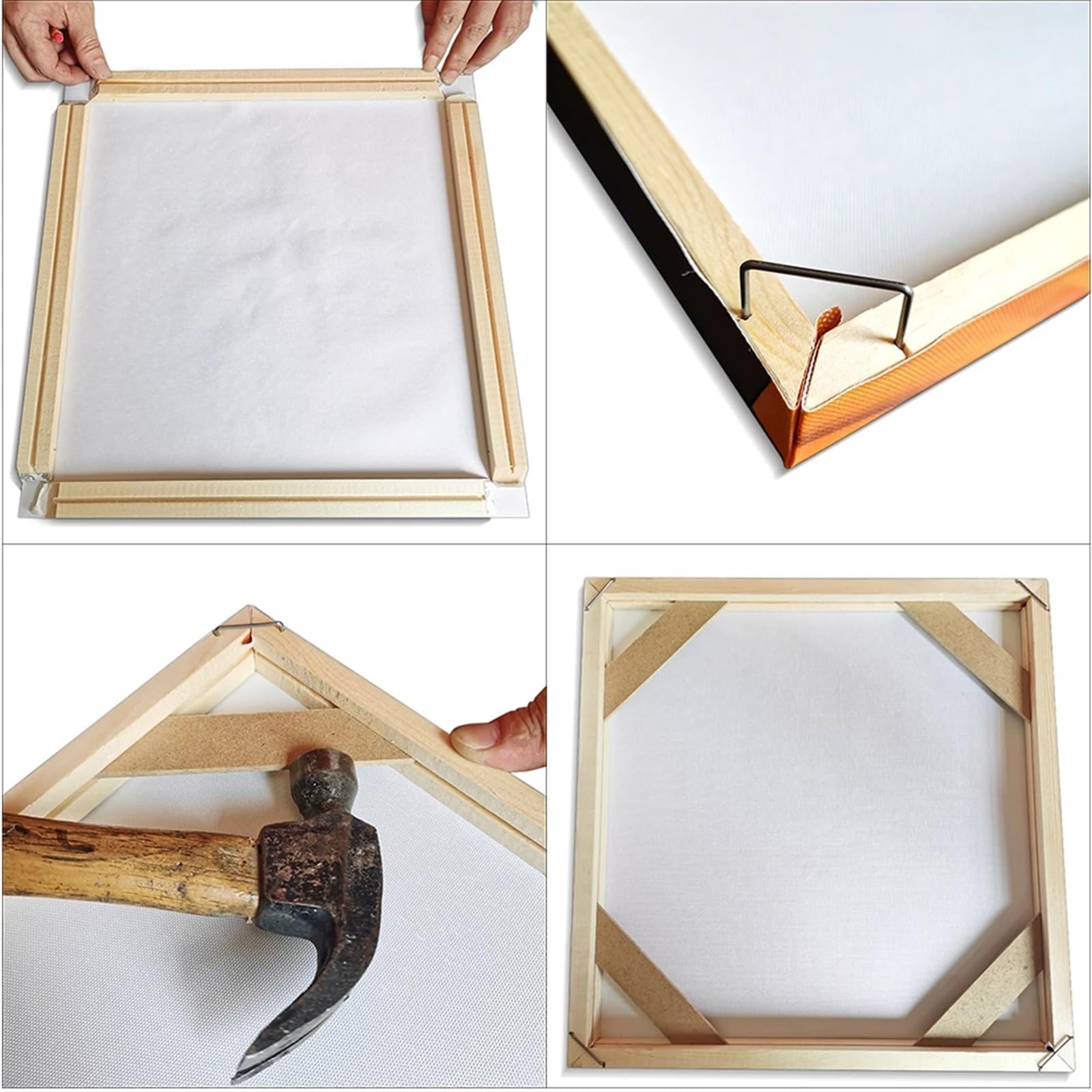 Drewniane listwy do napinania płótna, Drewniane płócienne nosze Zestaw ramek DIY w wielu rozmiarach(40x55cm)