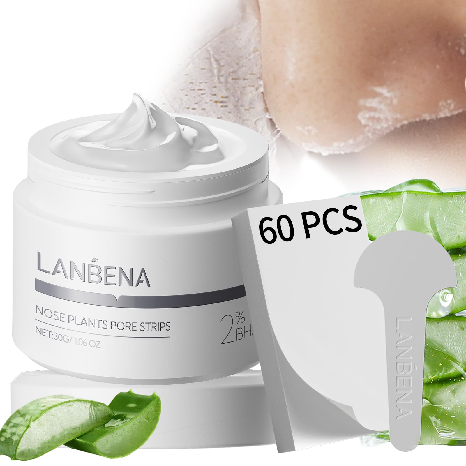 LANBENA Masque peel off pour éliminer les points noirs sur le visage et le nez, 1,05oz